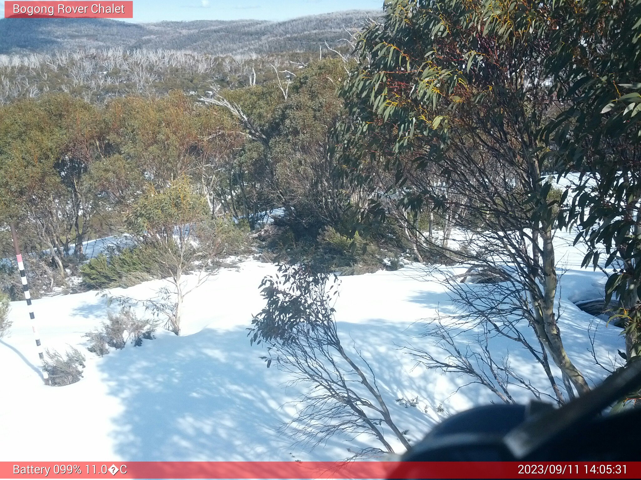 Bogong Web Cam 2:05pm Monday 11th of September 2023