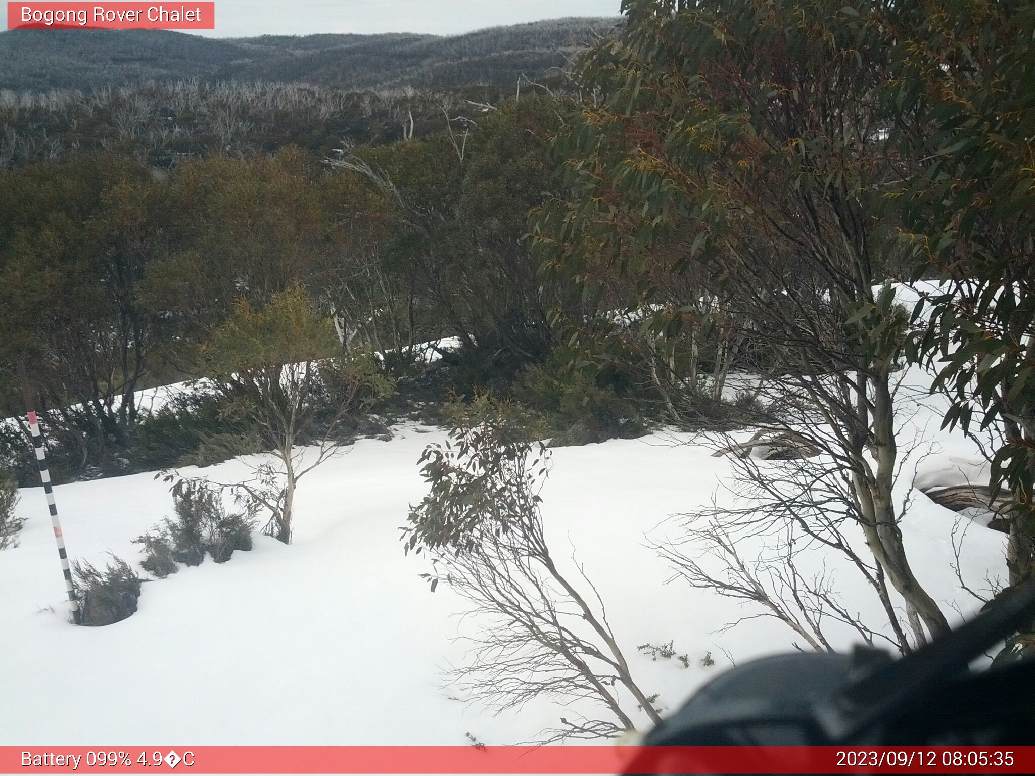 Bogong Web Cam 8:05am Tuesday 12th of September 2023