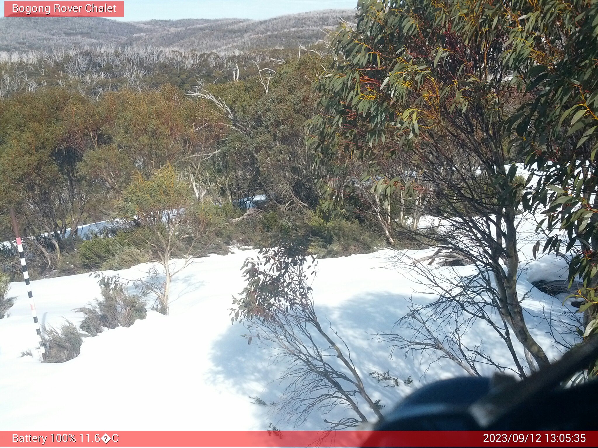 Bogong Web Cam 1:05pm Tuesday 12th of September 2023