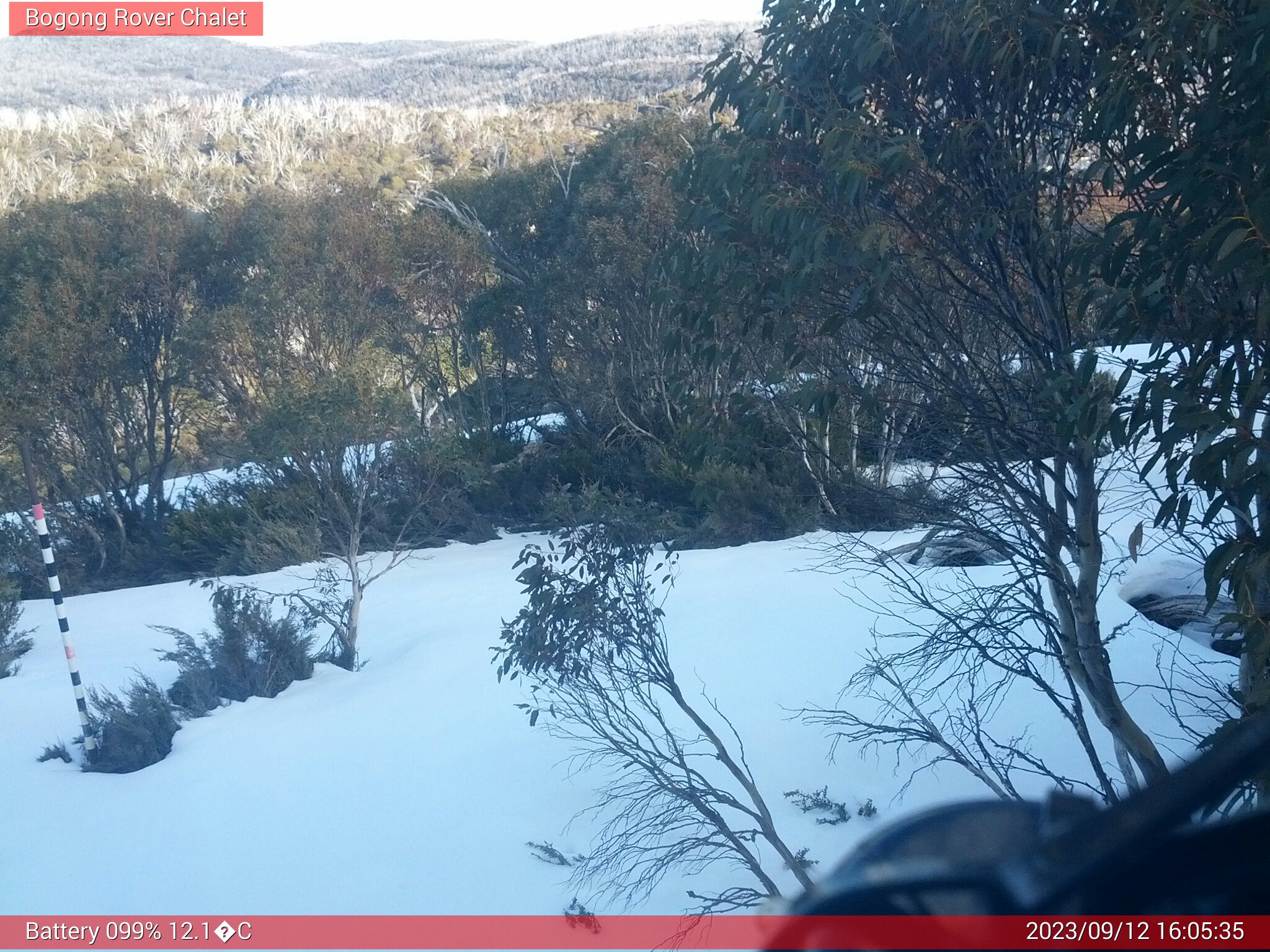 Bogong Web Cam 4:05pm Tuesday 12th of September 2023