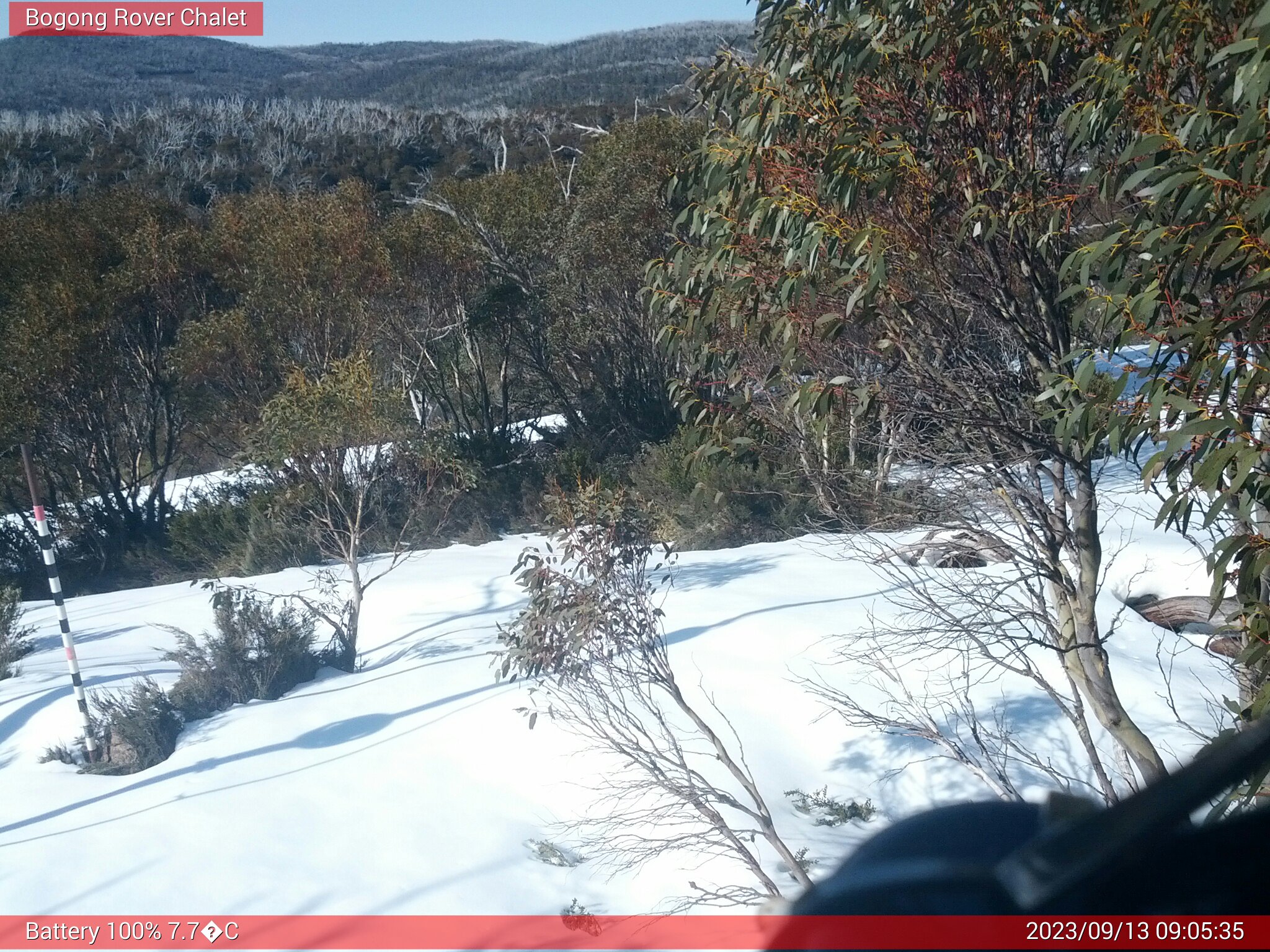 Bogong Web Cam 9:05am Wednesday 13th of September 2023