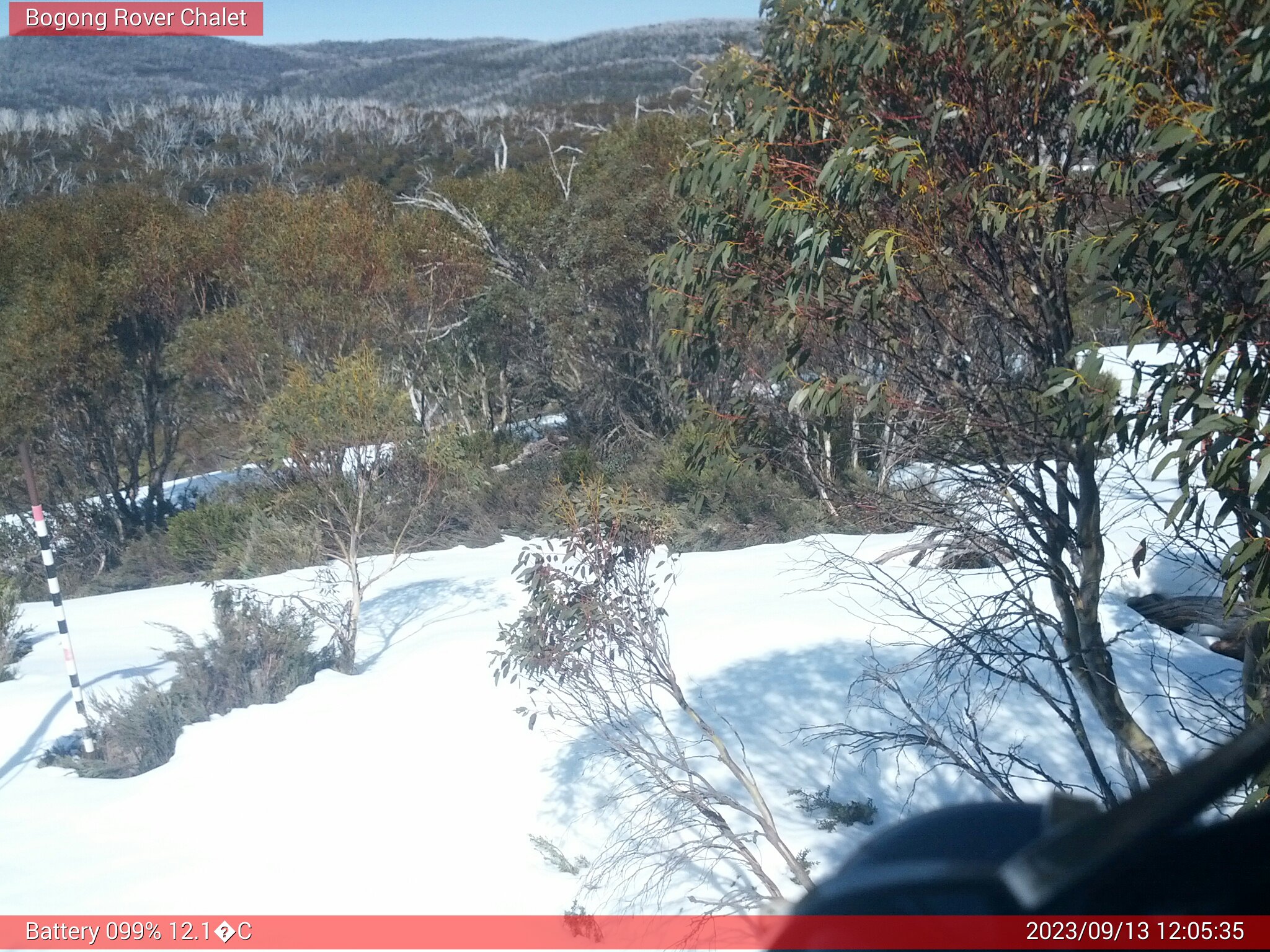 Bogong Web Cam 12:05pm Wednesday 13th of September 2023