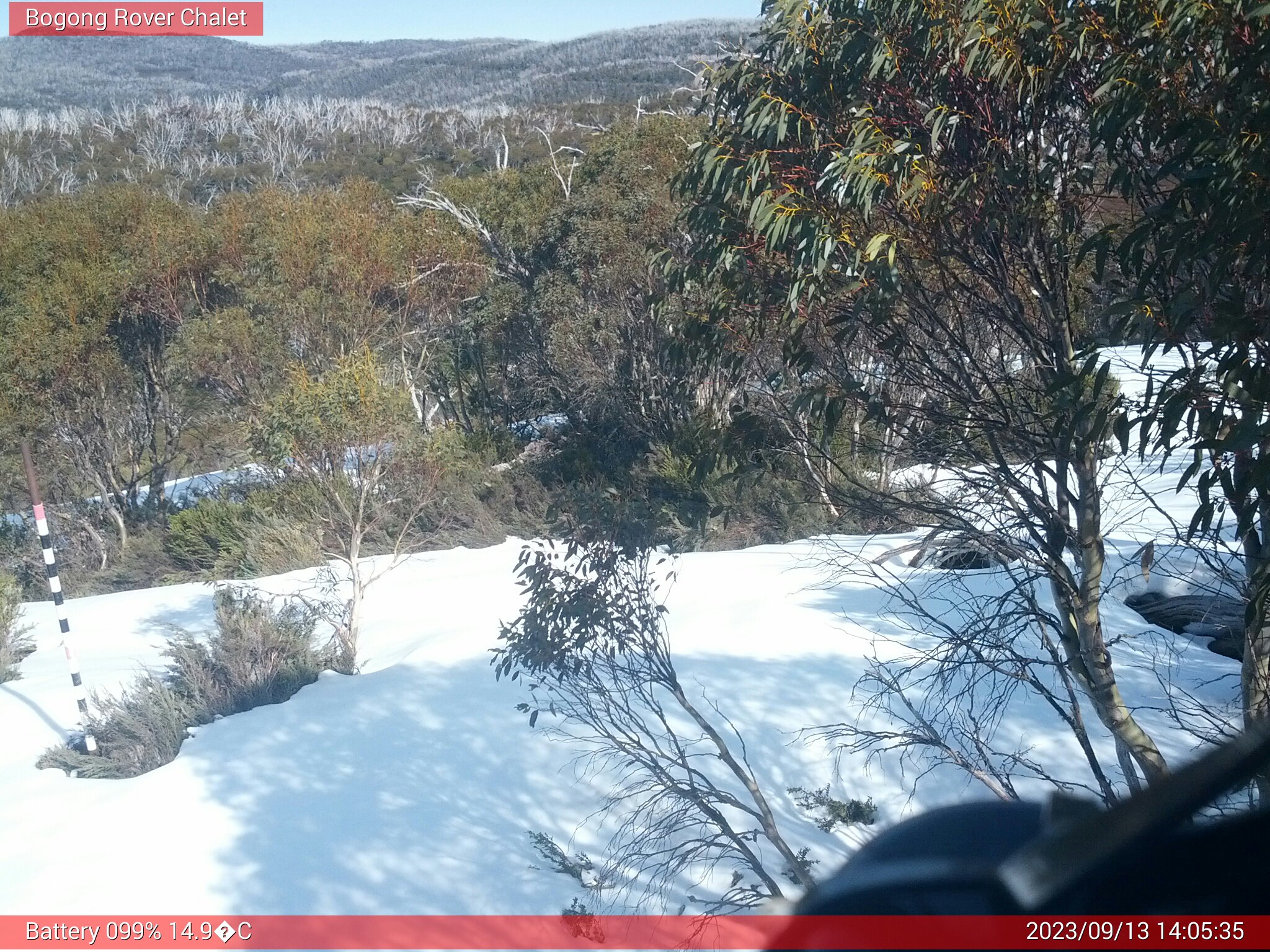 Bogong Web Cam 2:05pm Wednesday 13th of September 2023