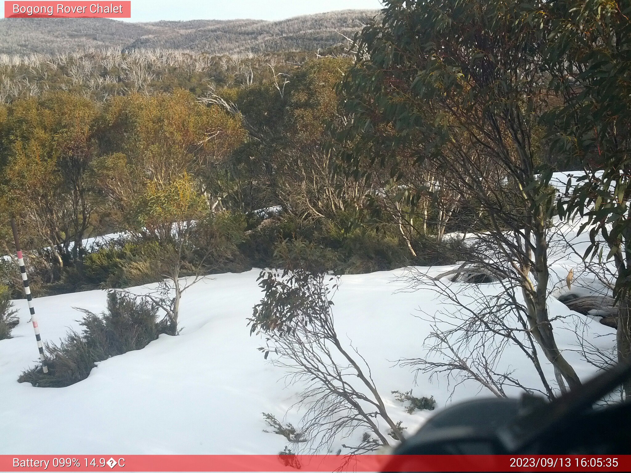 Bogong Web Cam 4:05pm Wednesday 13th of September 2023