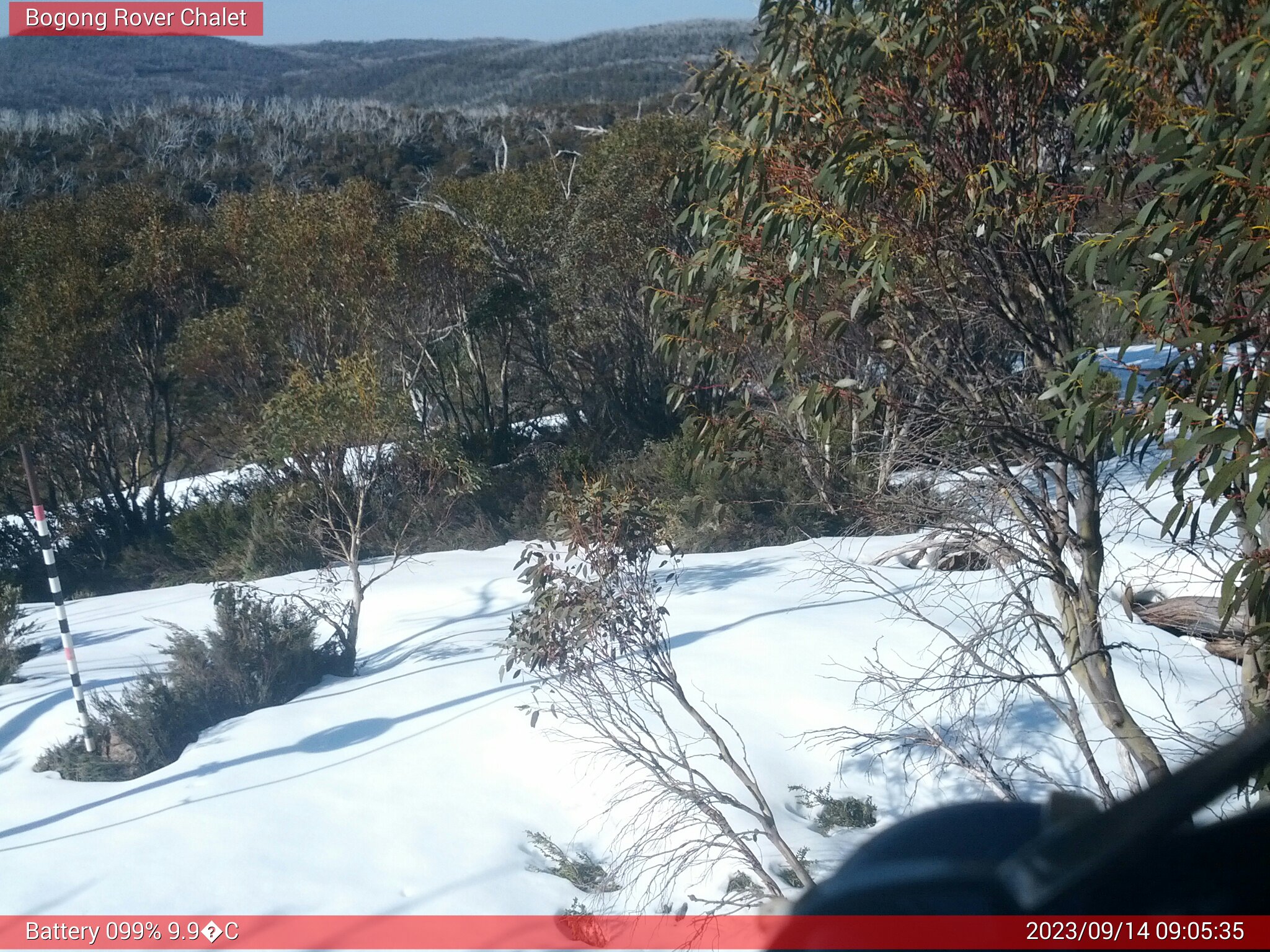 Bogong Web Cam 9:05am Thursday 14th of September 2023