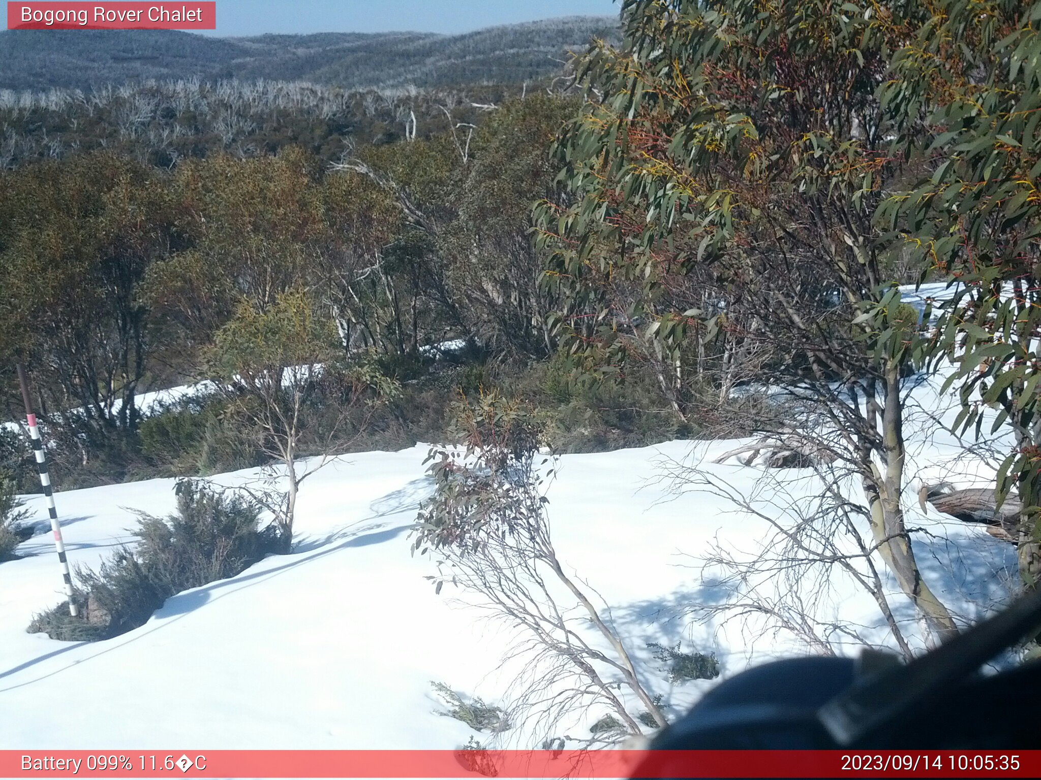 Bogong Web Cam 10:05am Thursday 14th of September 2023