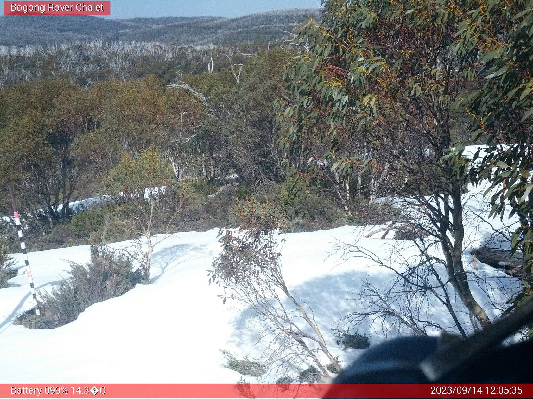 Bogong Web Cam 12:05pm Thursday 14th of September 2023