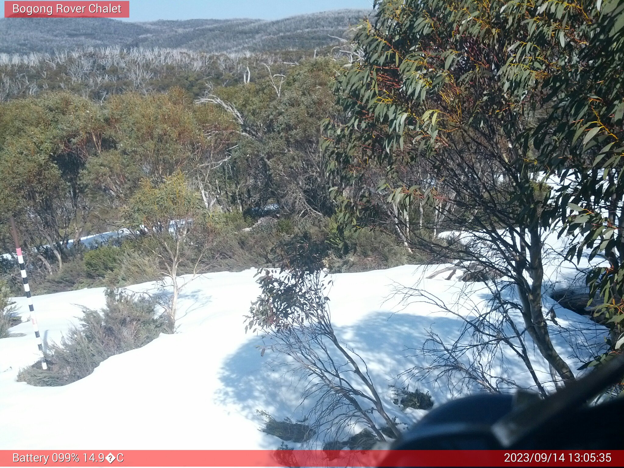 Bogong Web Cam 1:05pm Thursday 14th of September 2023