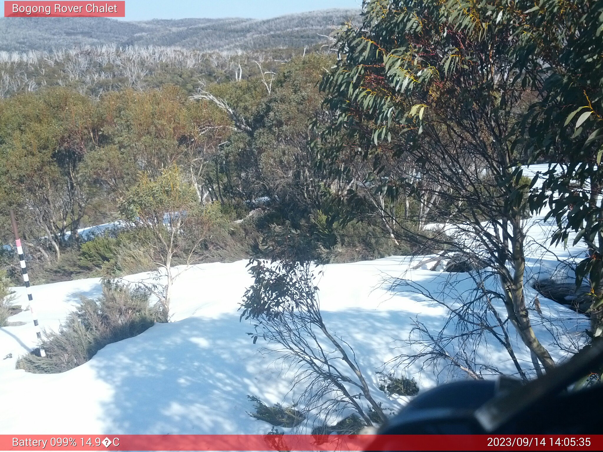 Bogong Web Cam 2:05pm Thursday 14th of September 2023