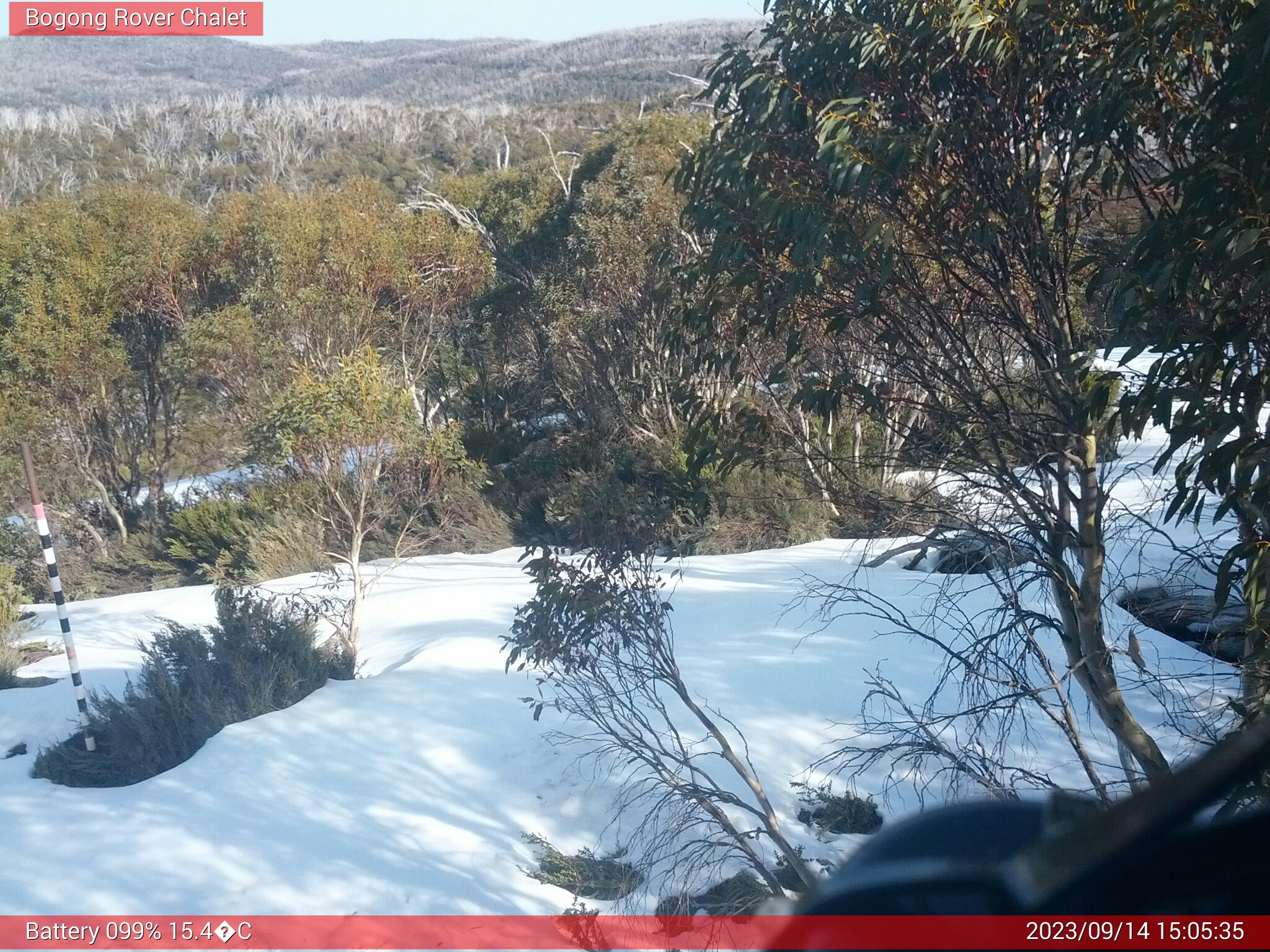 Bogong Web Cam 3:05pm Thursday 14th of September 2023