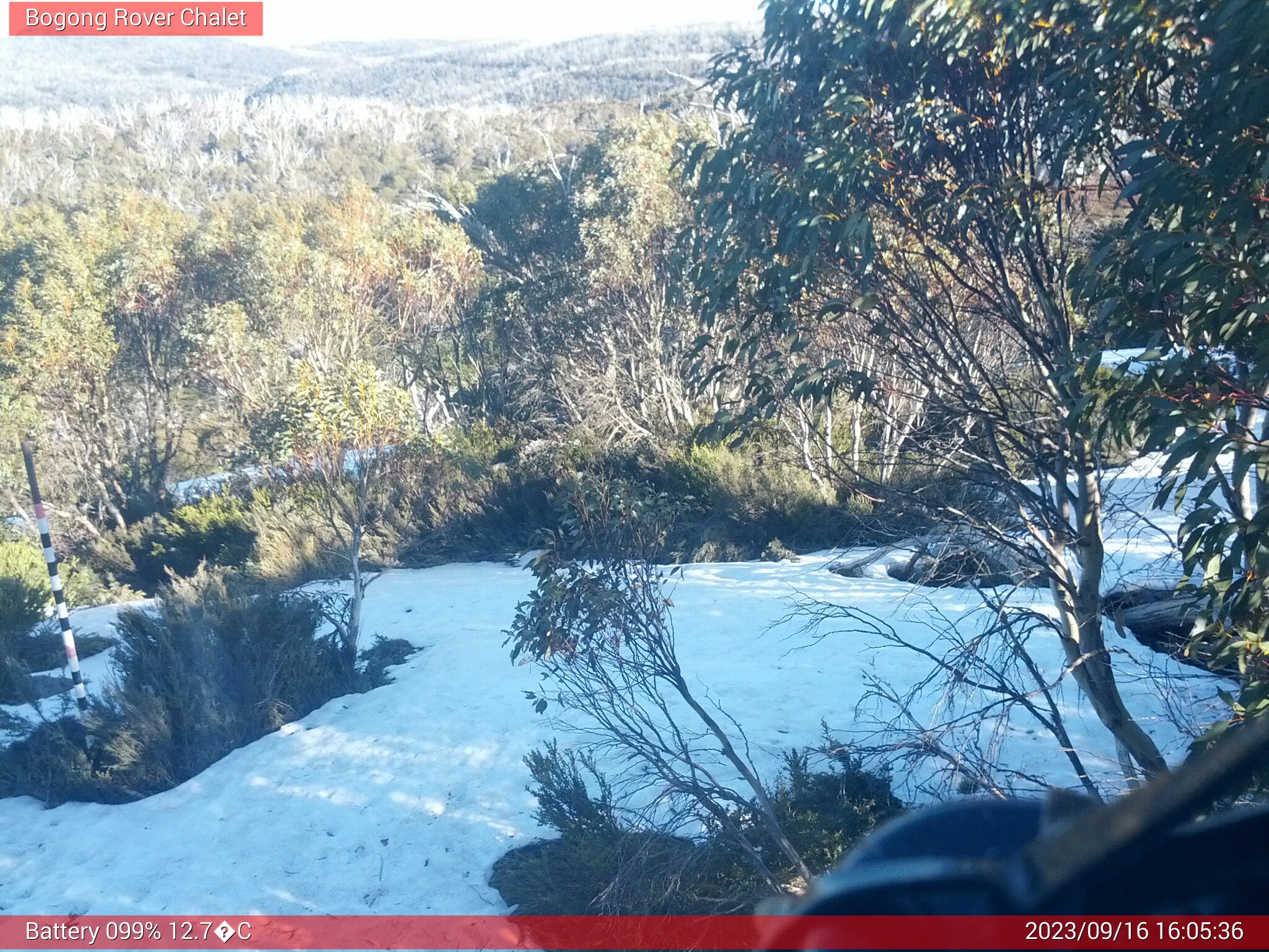 Bogong Web Cam 4:05pm Saturday 16th of September 2023