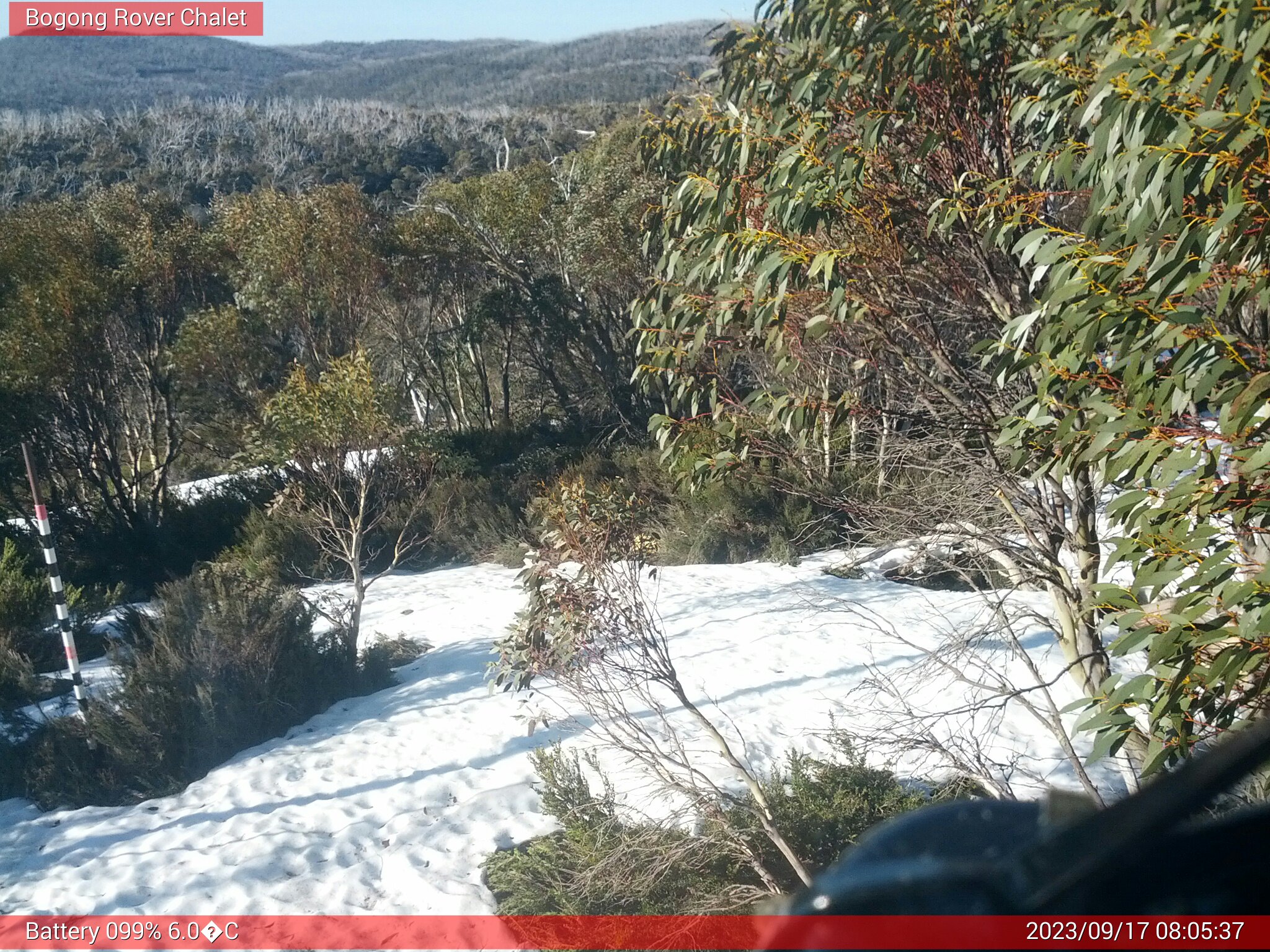 Bogong Web Cam 8:05am Sunday 17th of September 2023