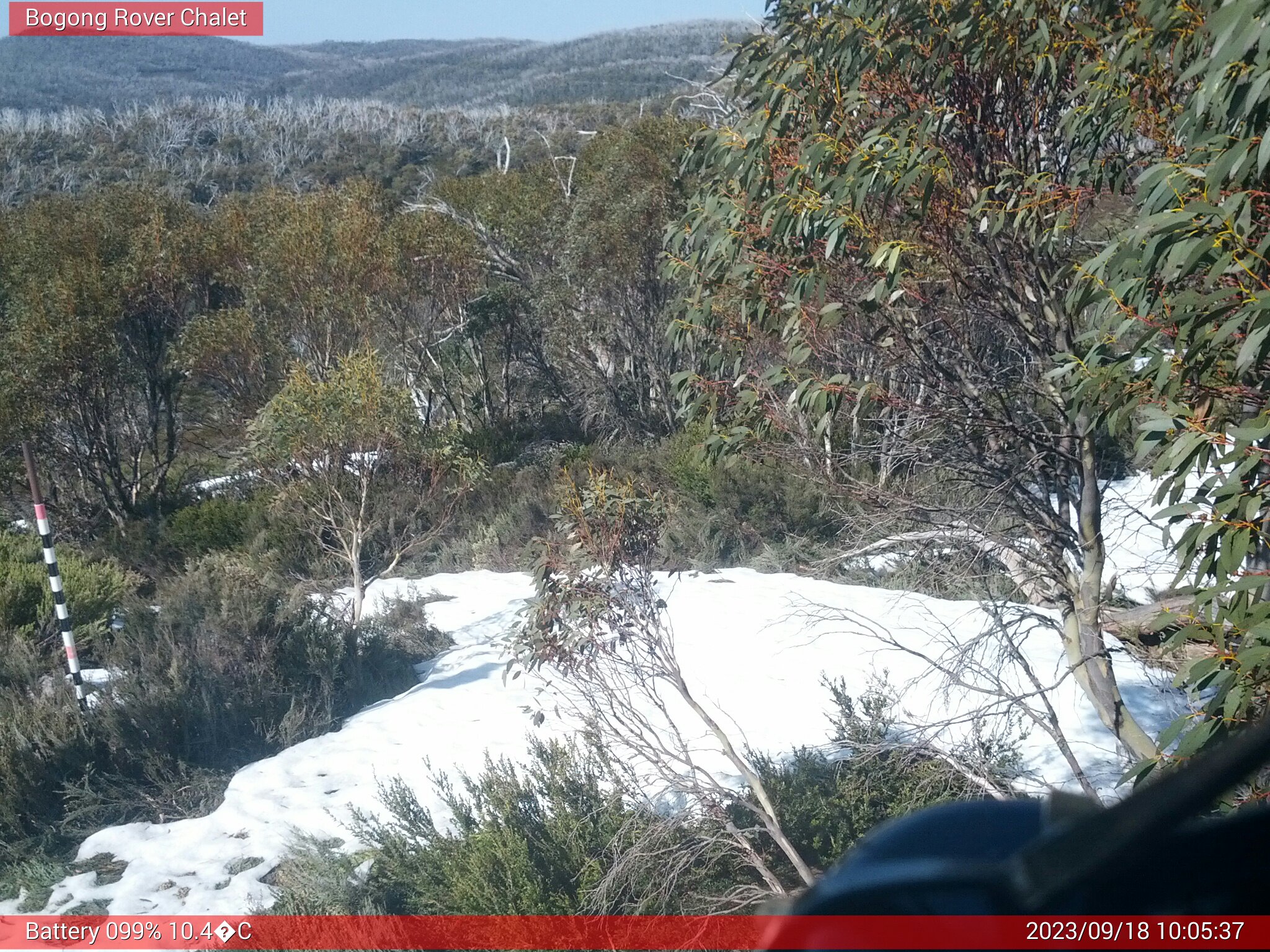 Bogong Web Cam 10:05am Monday 18th of September 2023