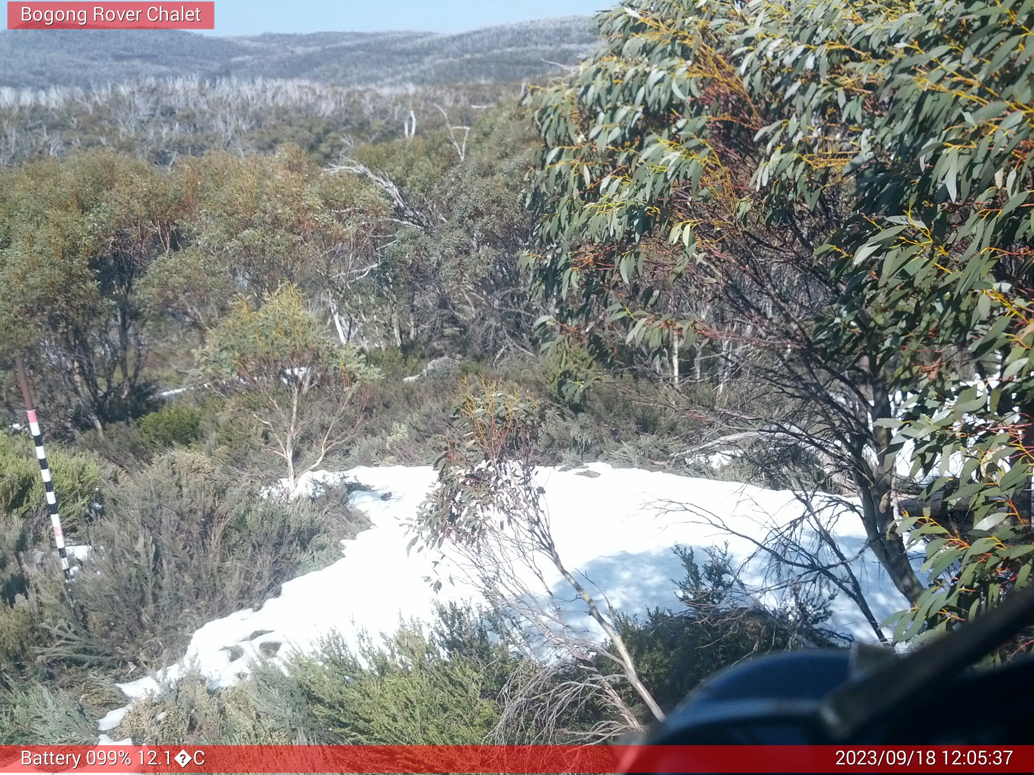 Bogong Web Cam 12:05pm Monday 18th of September 2023