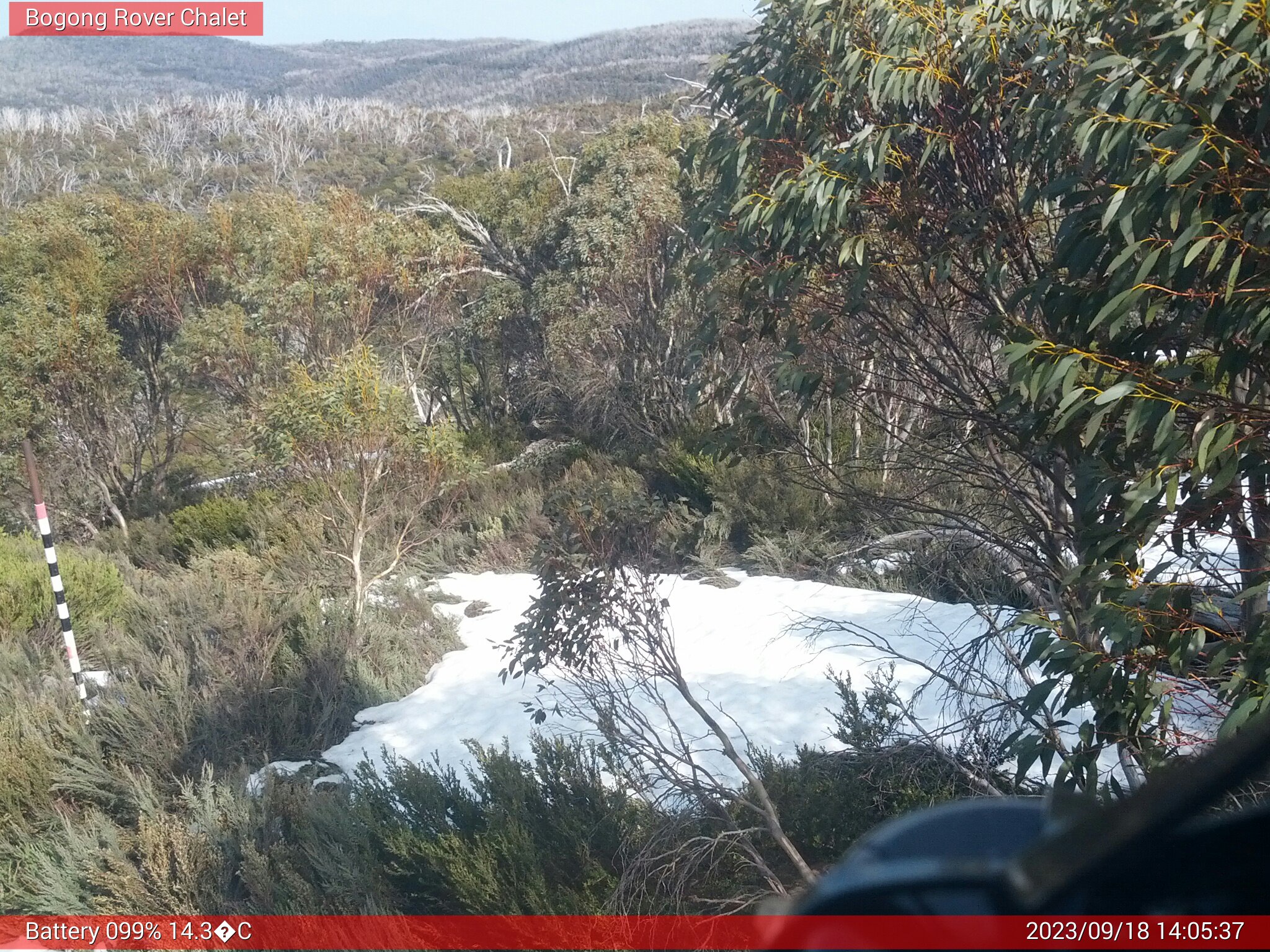 Bogong Web Cam 2:05pm Monday 18th of September 2023