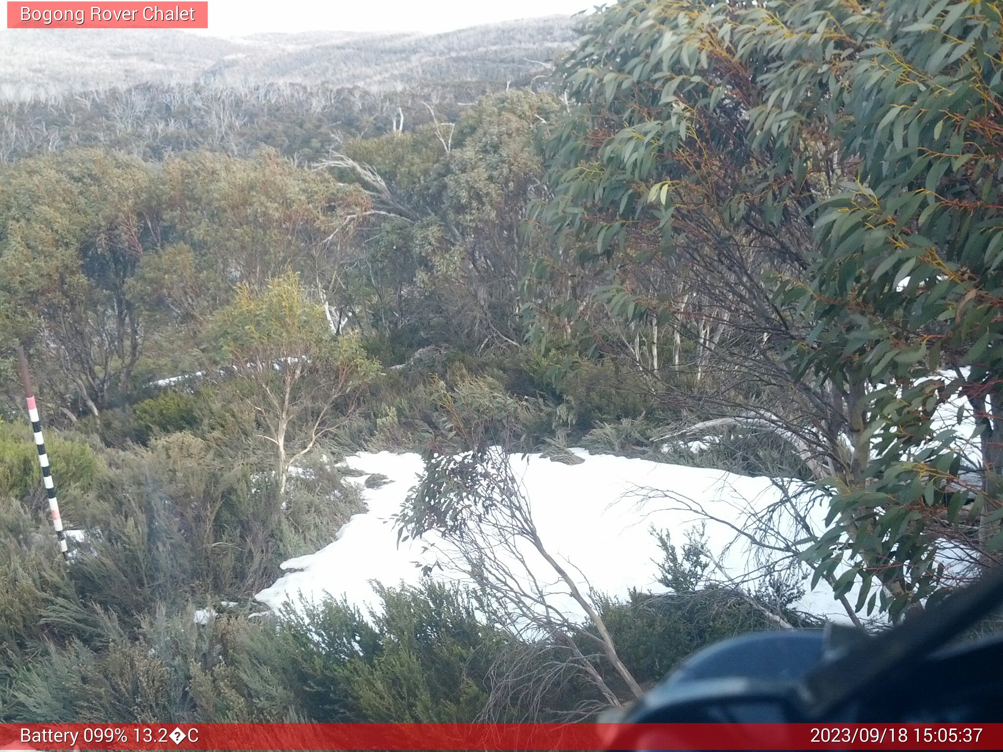 Bogong Web Cam 3:05pm Monday 18th of September 2023