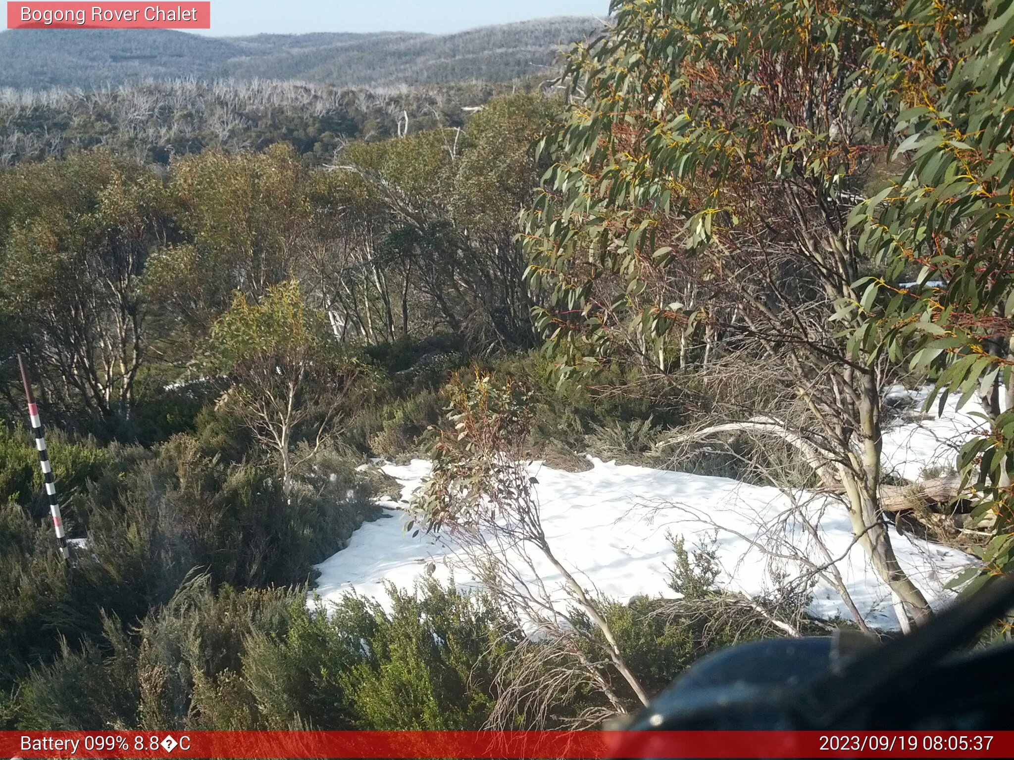 Bogong Web Cam 8:05am Tuesday 19th of September 2023