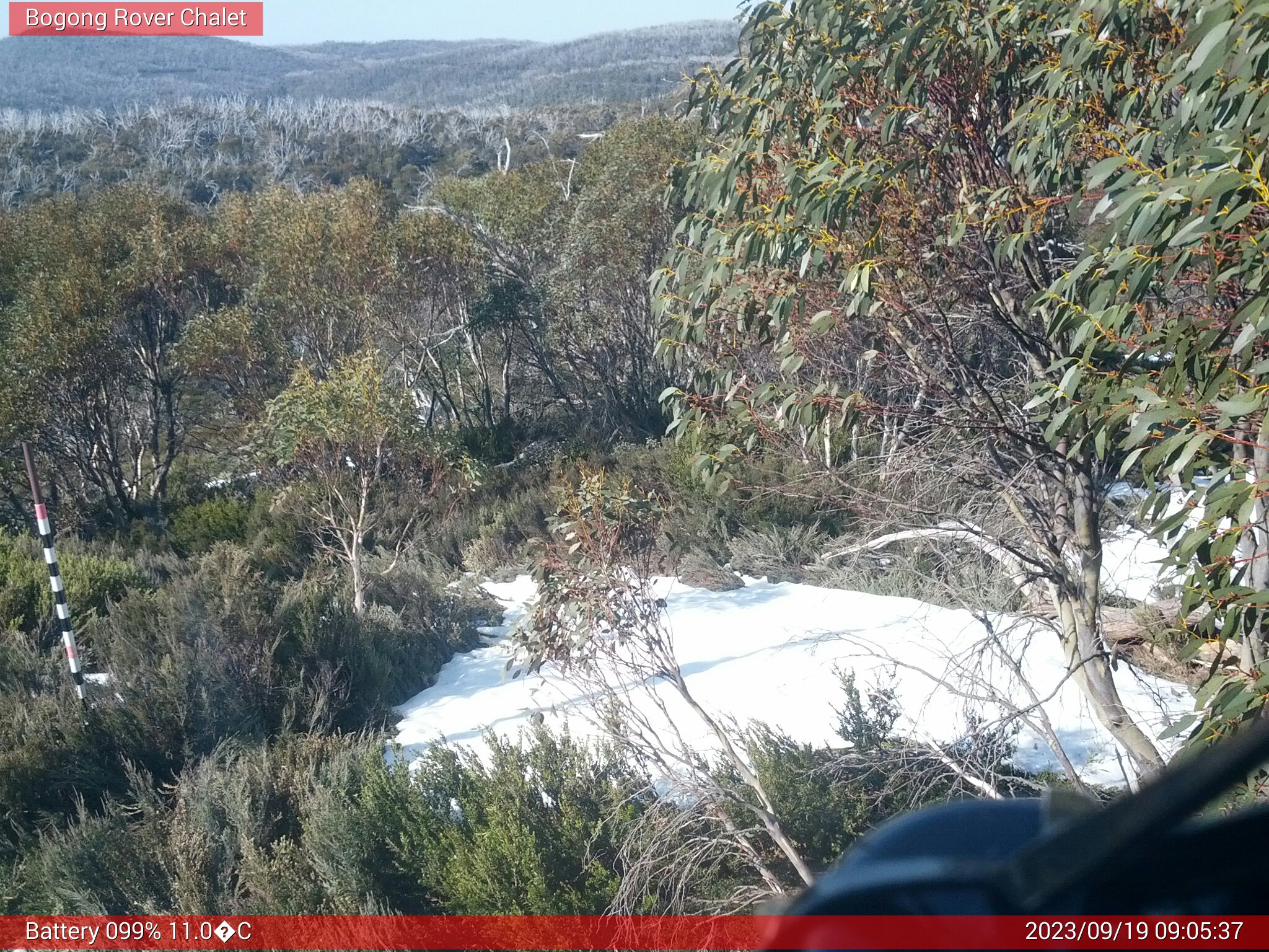 Bogong Web Cam 9:05am Tuesday 19th of September 2023