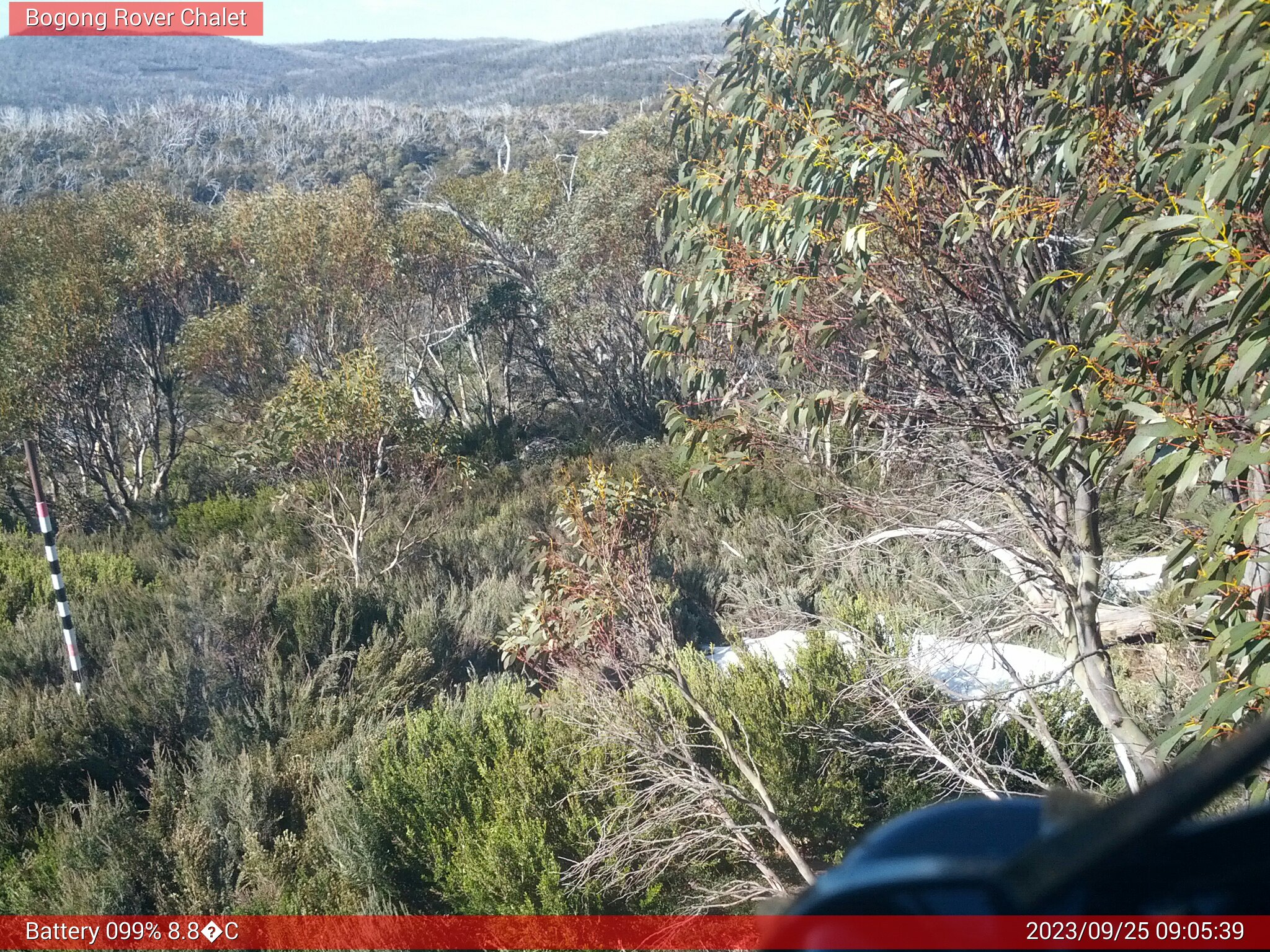 Bogong Web Cam 9:05am Monday 25th of September 2023