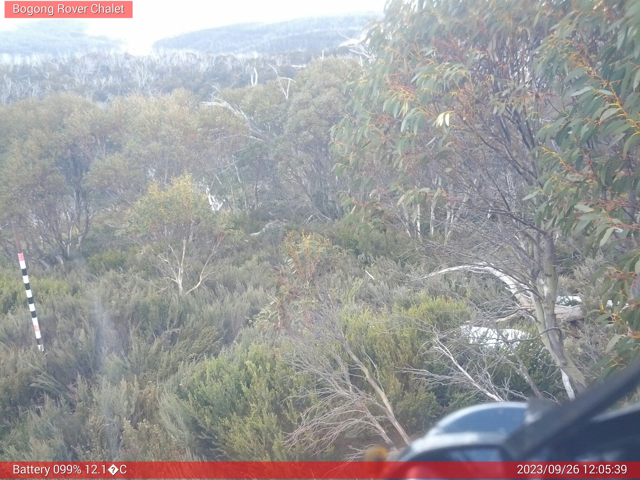 Bogong Web Cam 12:05pm Tuesday 26th of September 2023