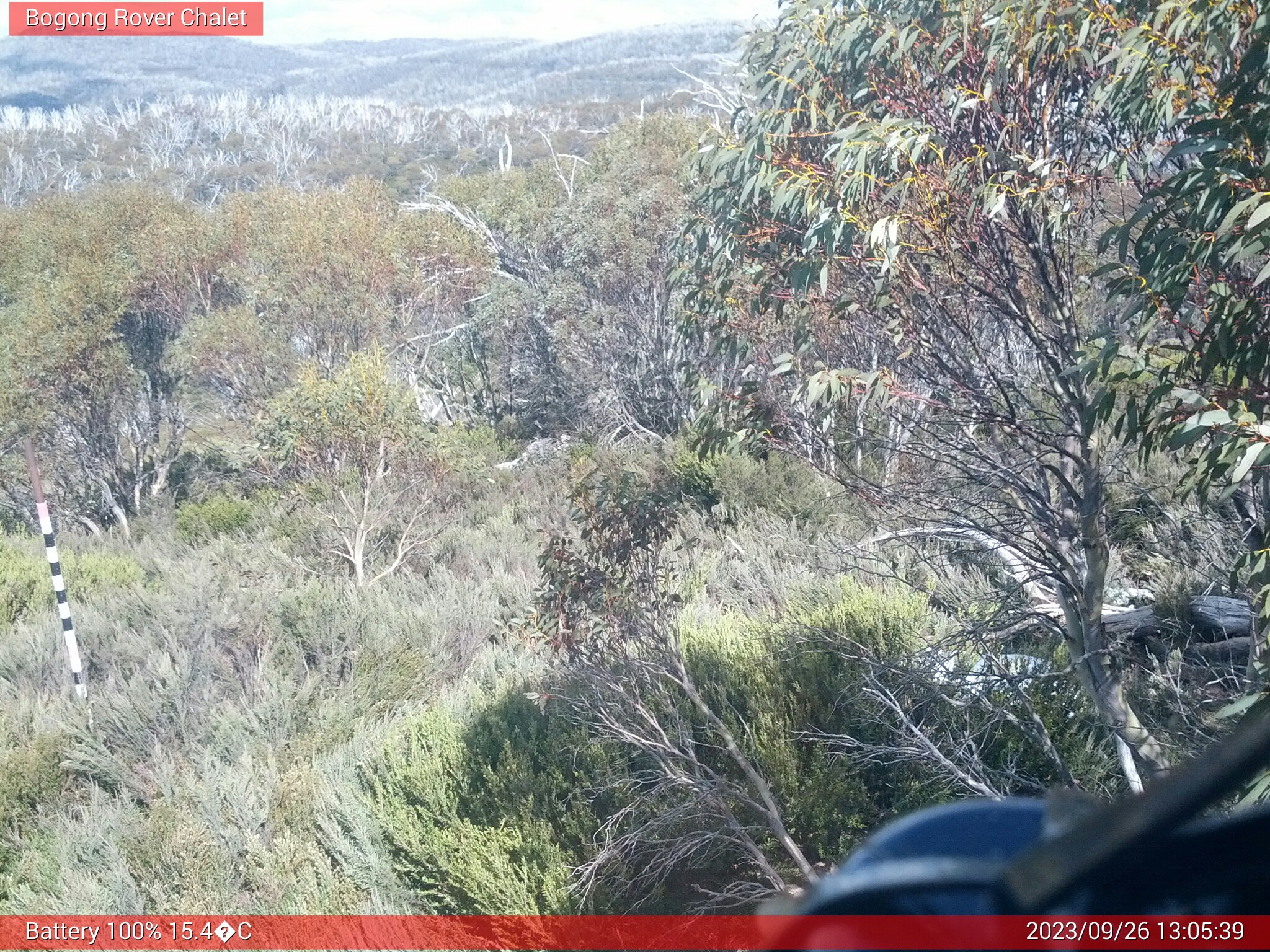 Bogong Web Cam 1:05pm Tuesday 26th of September 2023