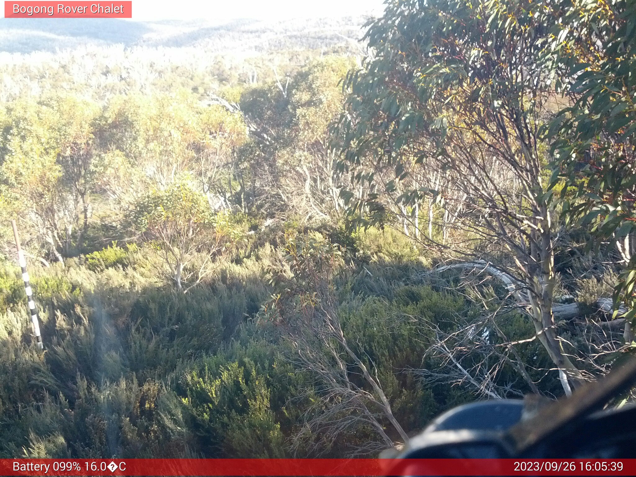 Bogong Web Cam 4:05pm Tuesday 26th of September 2023