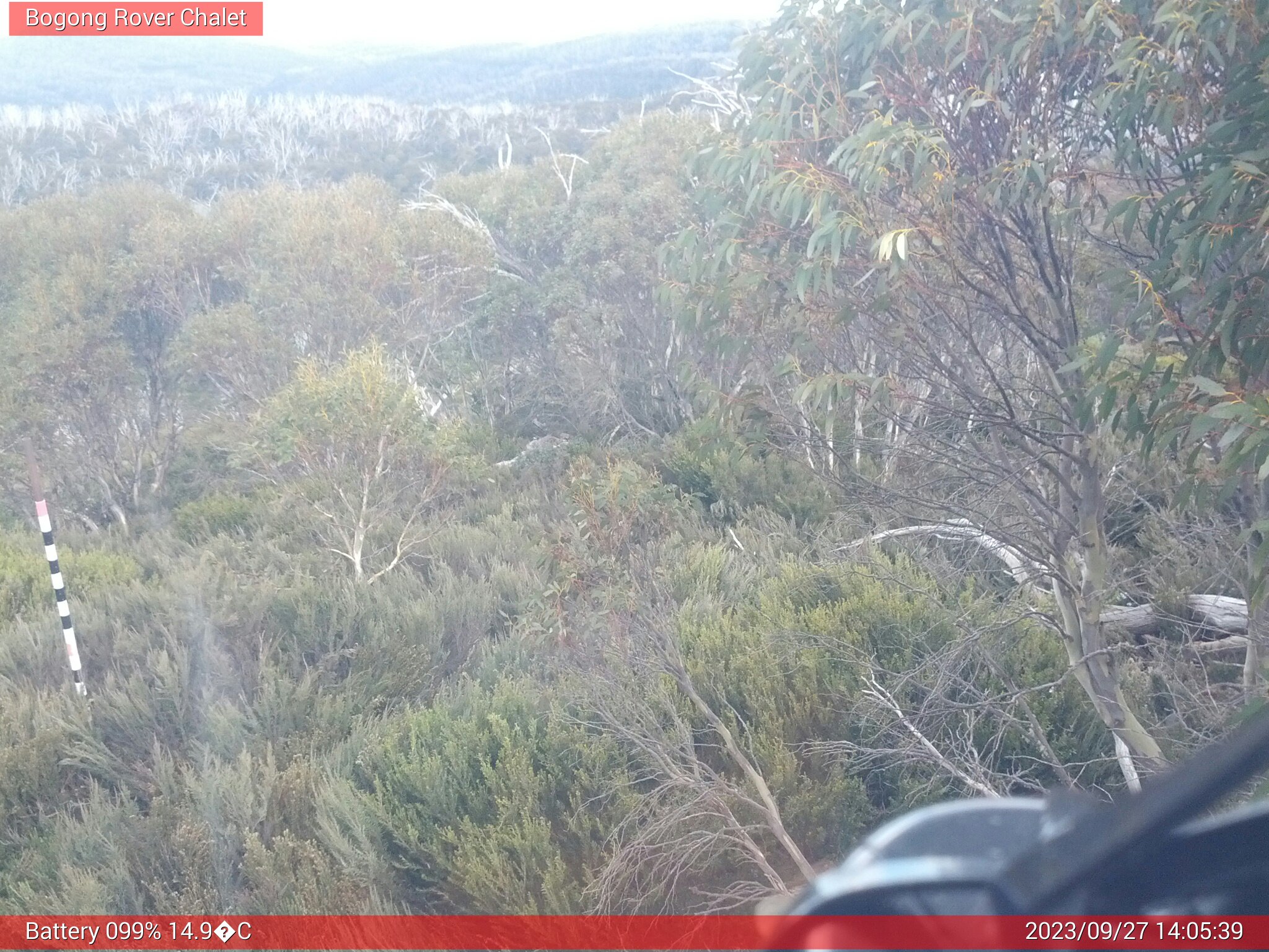 Bogong Web Cam 2:05pm Wednesday 27th of September 2023