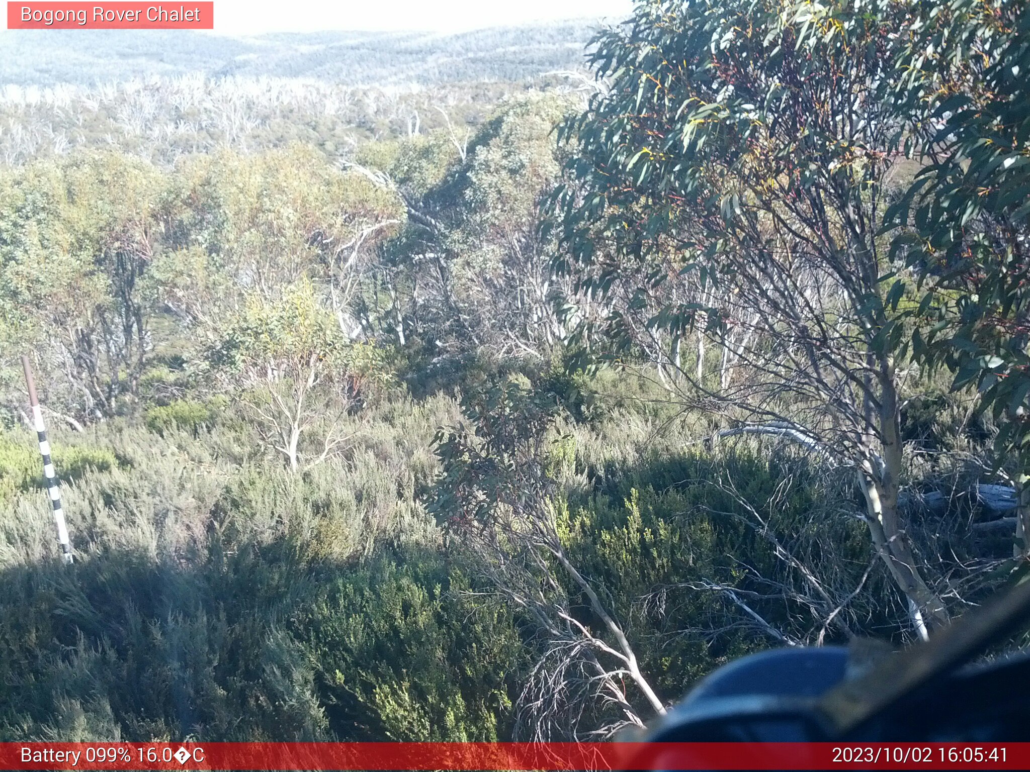 Bogong Web Cam 4:05pm Monday 2nd of October 2023