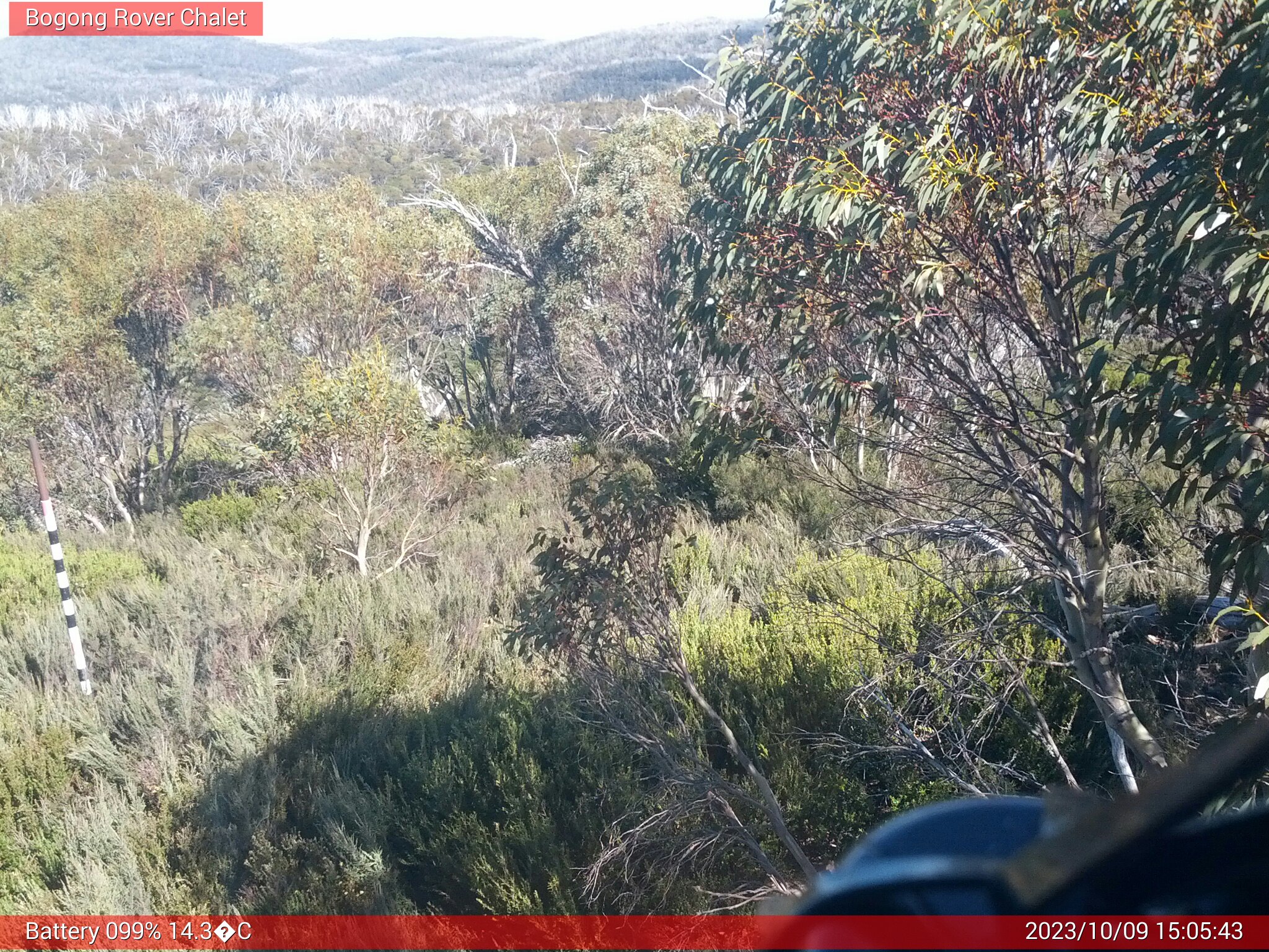 Bogong Web Cam 3:05pm Monday 9th of October 2023