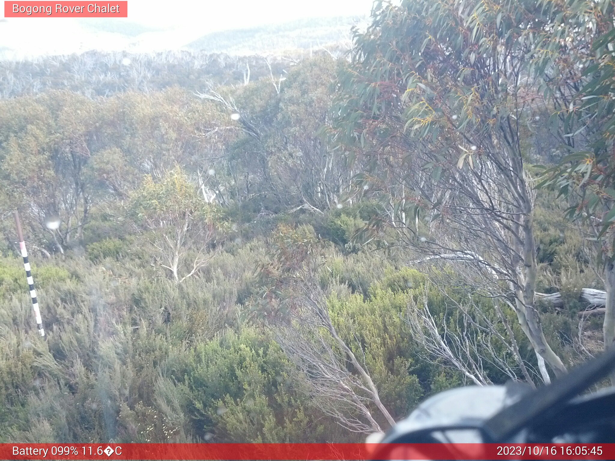 Bogong Web Cam 4:05pm Monday 16th of October 2023