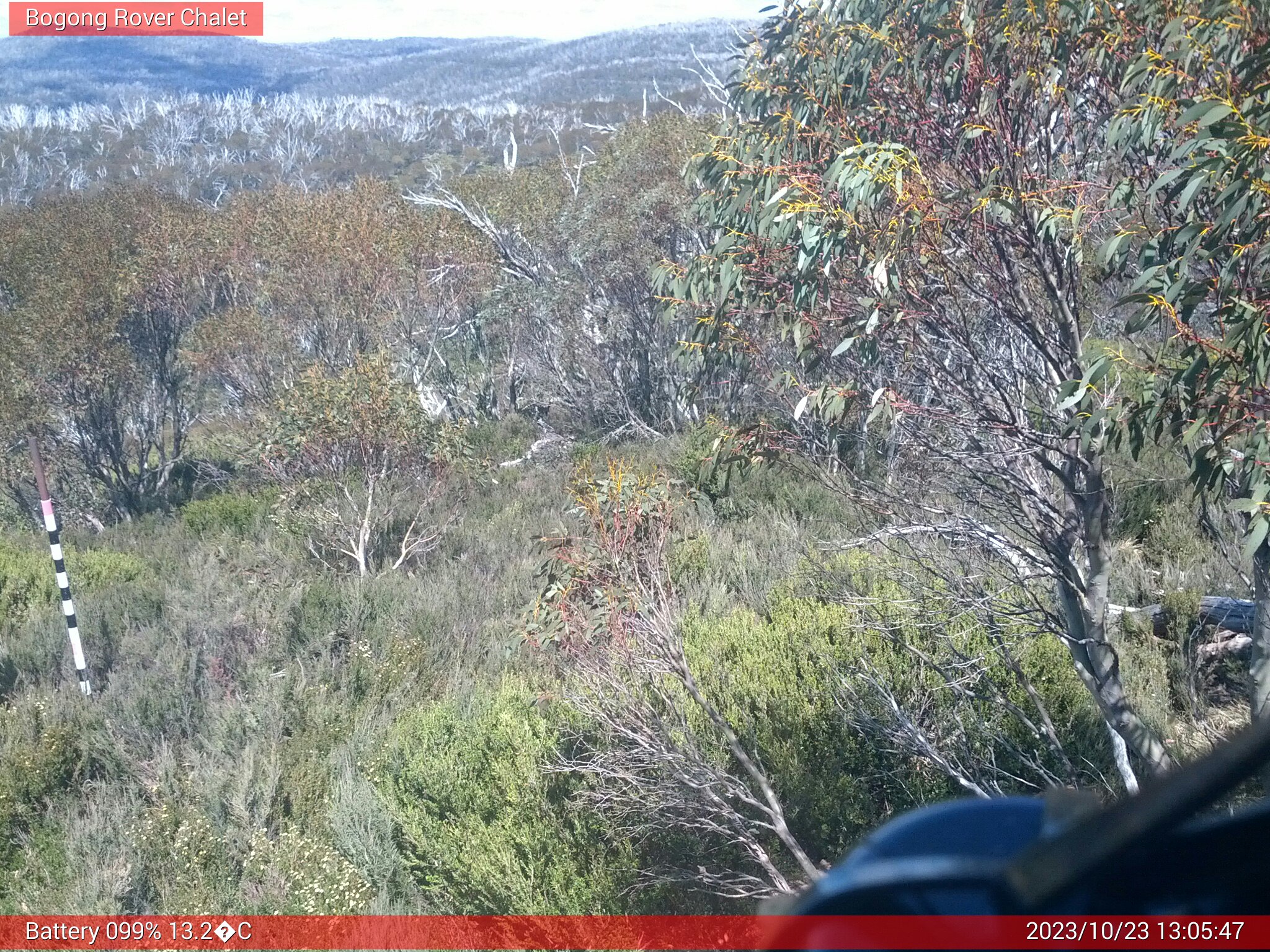 Bogong Web Cam 1:05pm Monday 23rd of October 2023