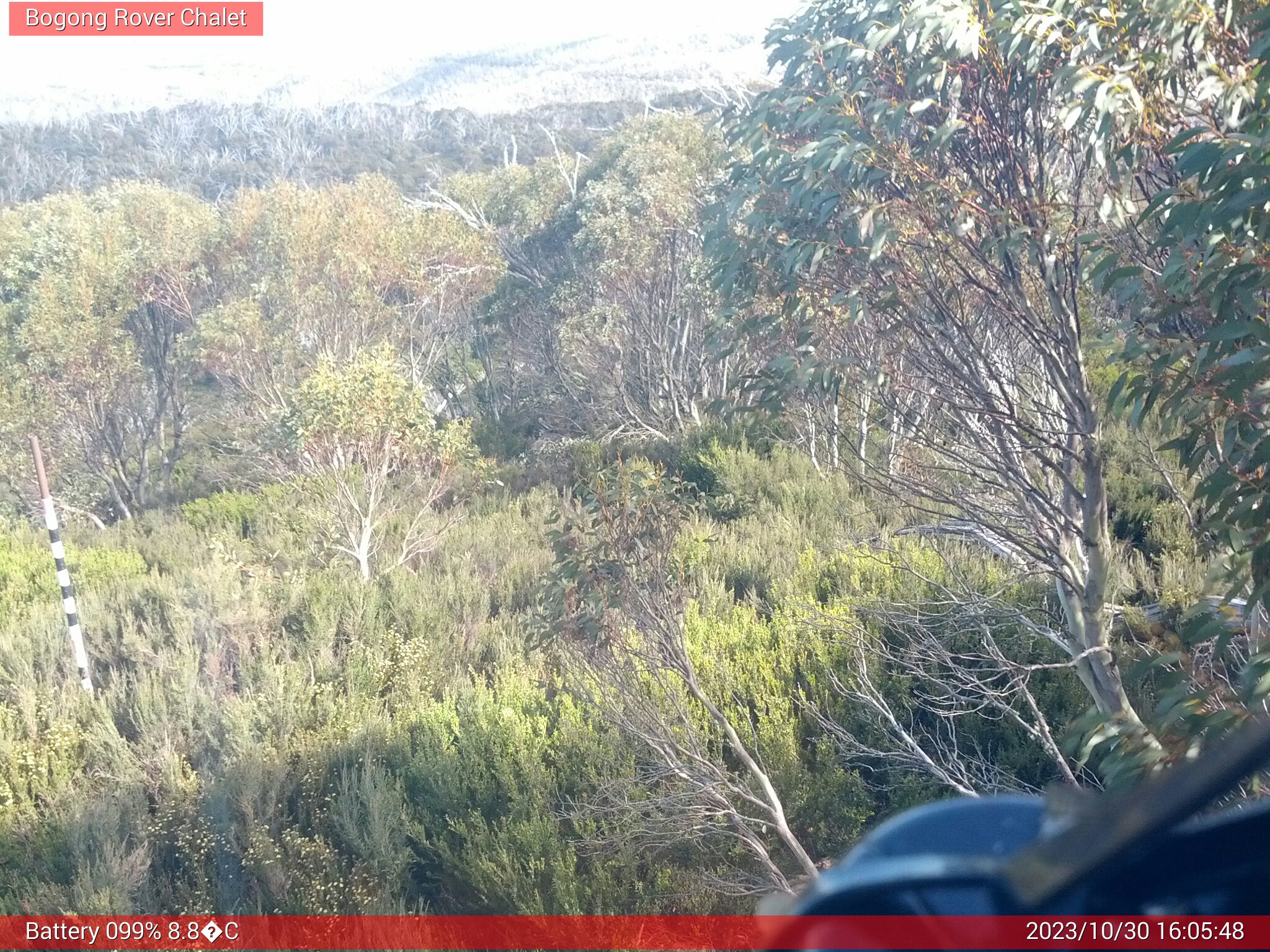 Bogong Web Cam 4:05pm Monday 30th of October 2023