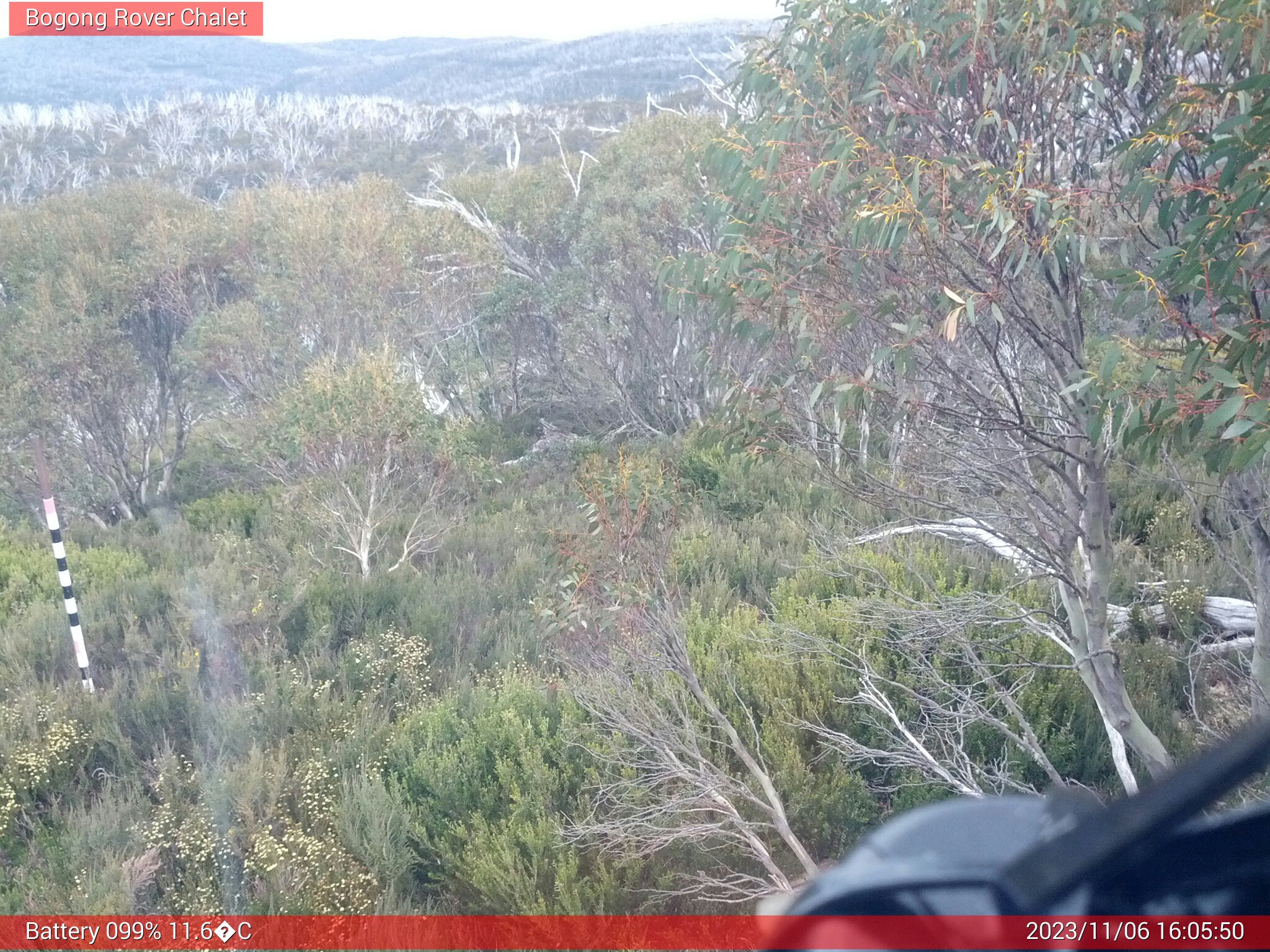 Bogong Web Cam 4:05pm Monday 6th of November 2023