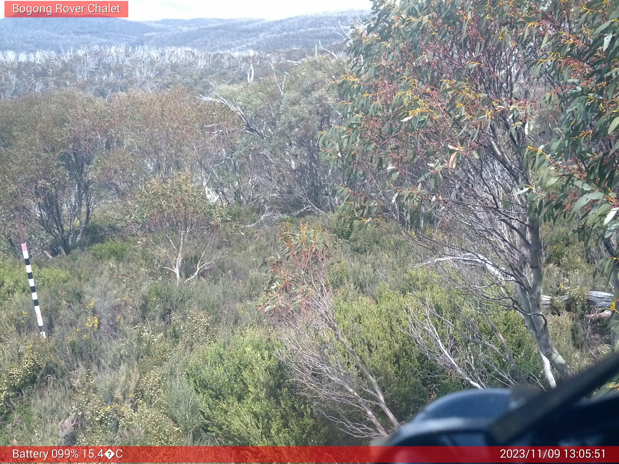 Bogong Web Cam 1:05pm Thursday 9th of November 2023