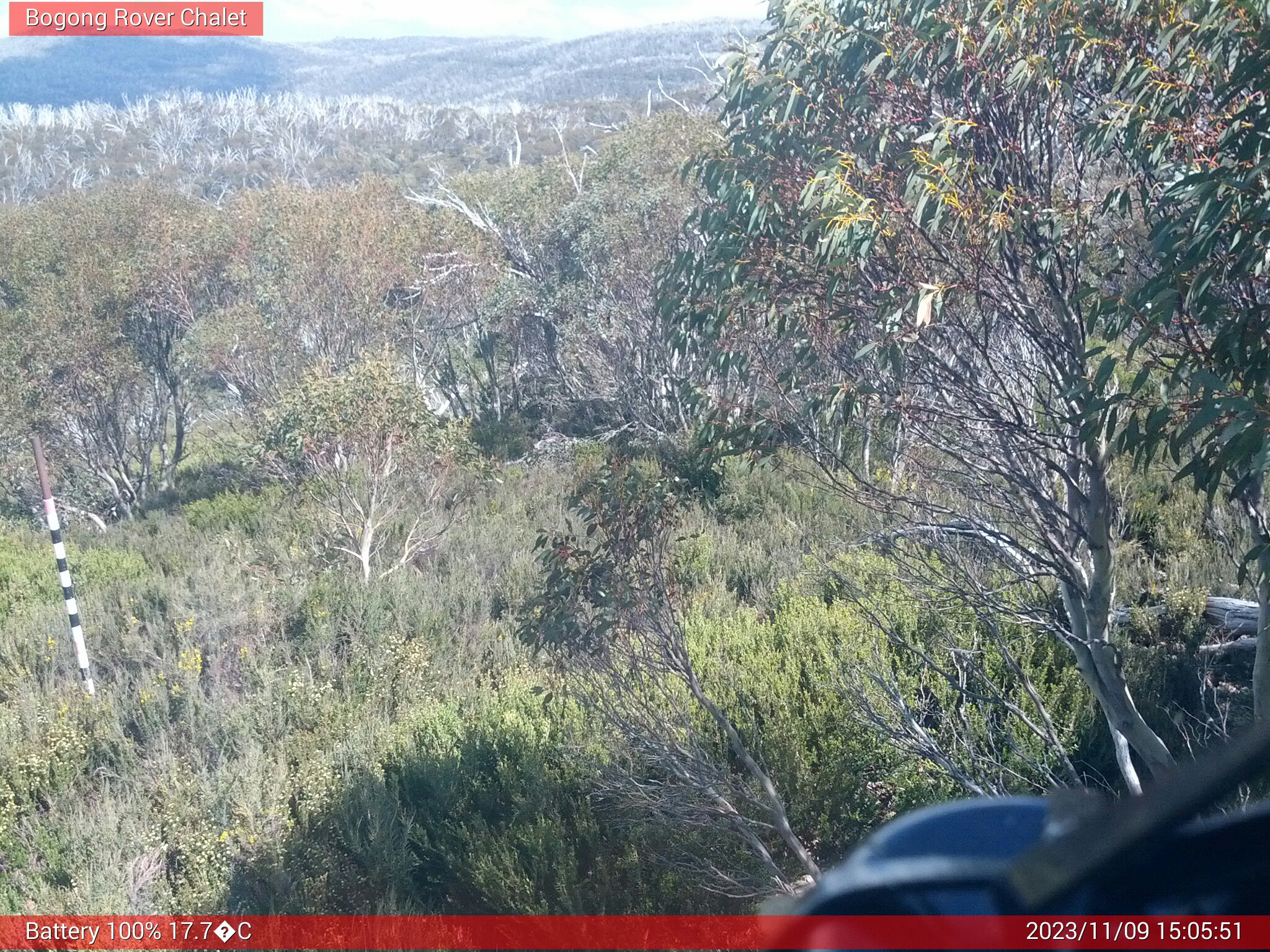 Bogong Web Cam 3:05pm Thursday 9th of November 2023