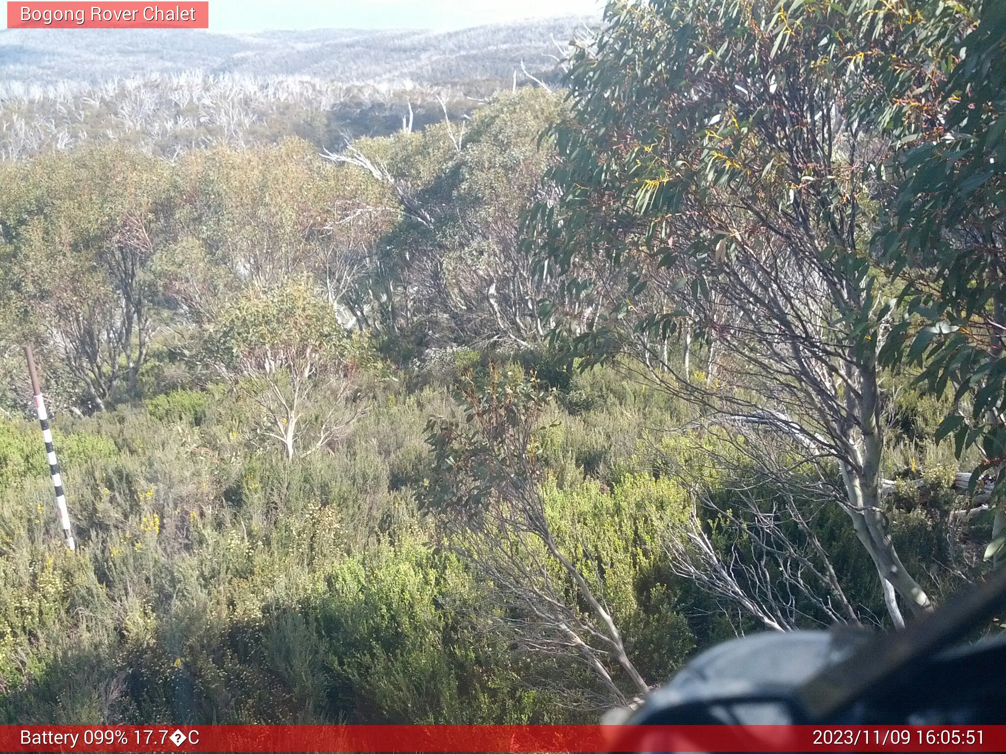 Bogong Web Cam 4:05pm Thursday 9th of November 2023