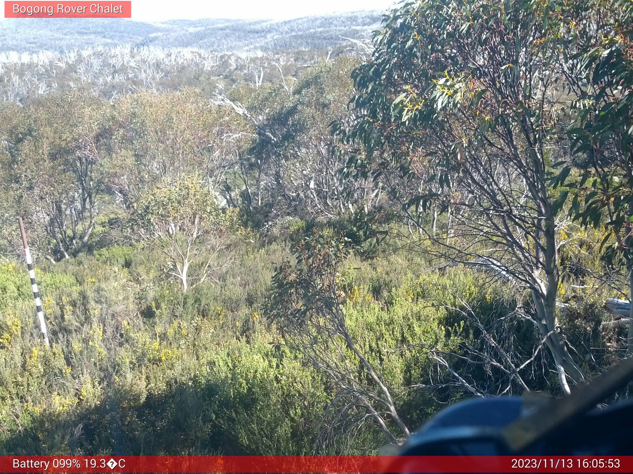 Bogong Web Cam 4:05pm Monday 13th of November 2023