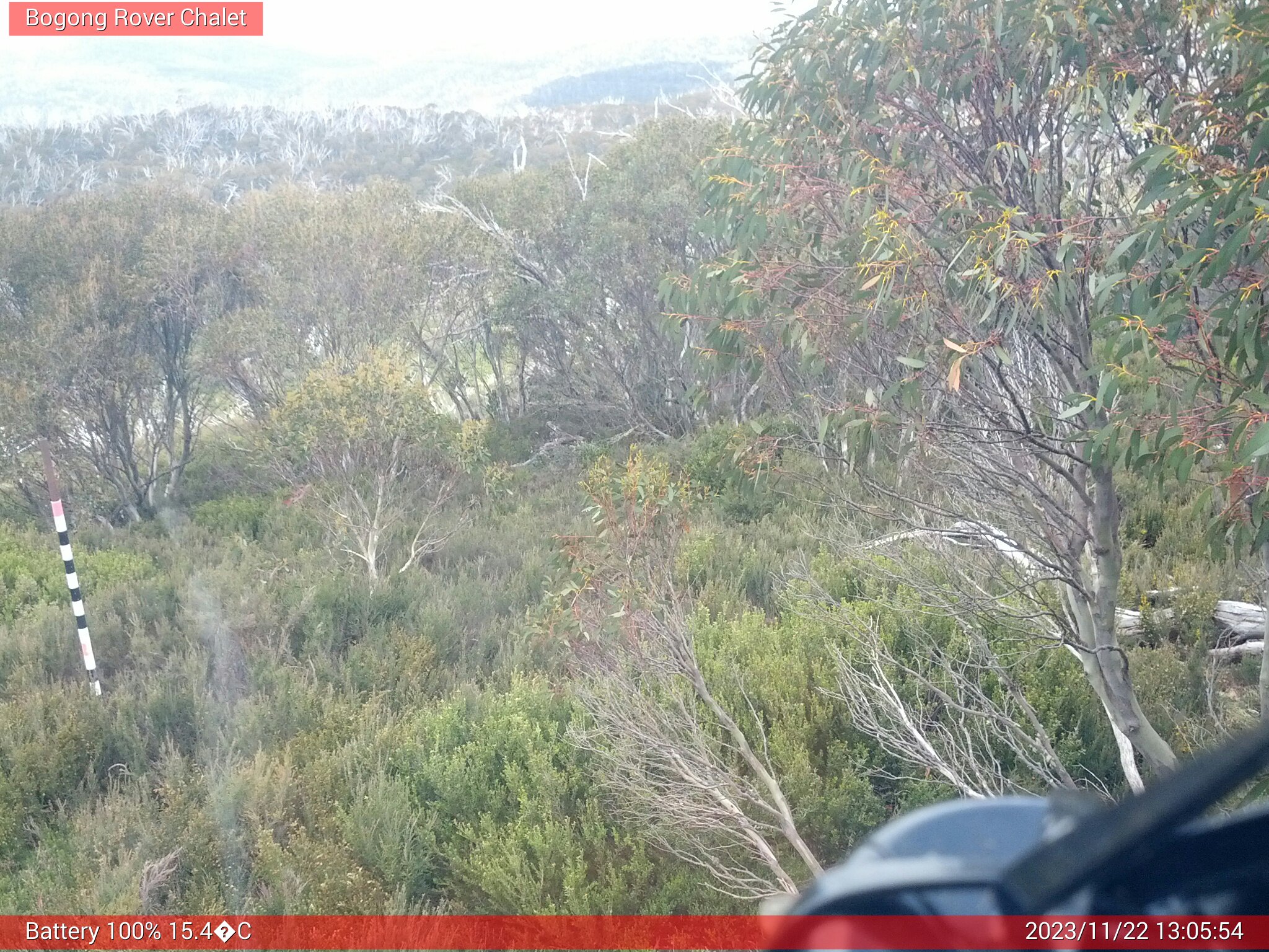 Bogong Web Cam 1:05pm Wednesday 22nd of November 2023