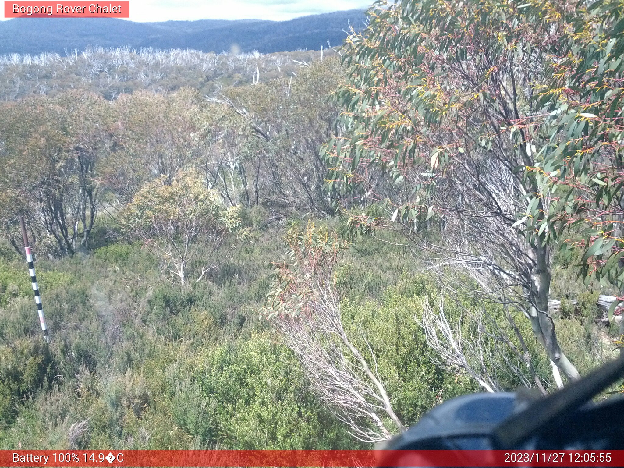 Bogong Web Cam 12:05pm Monday 27th of November 2023