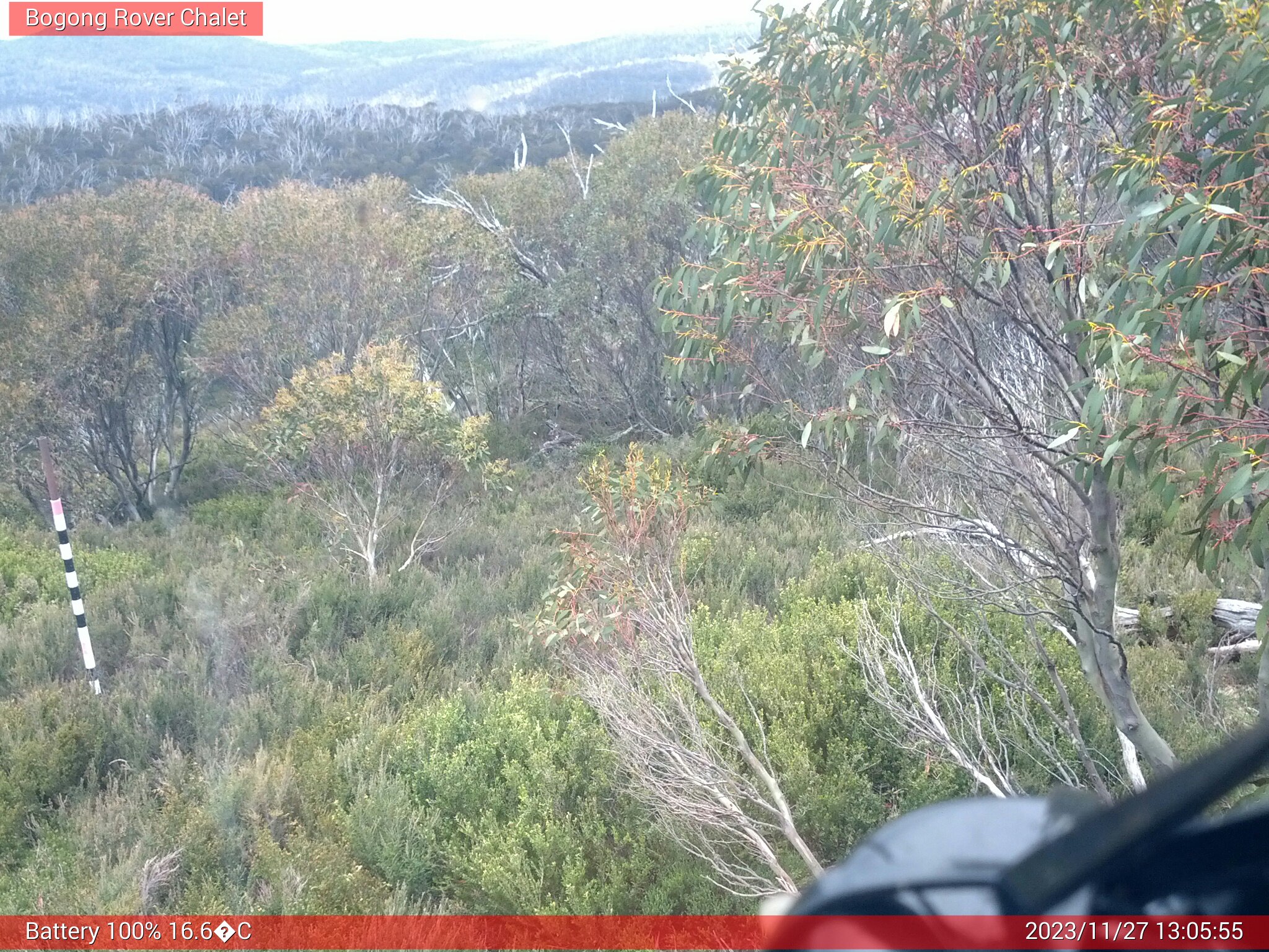 Bogong Web Cam 1:05pm Monday 27th of November 2023