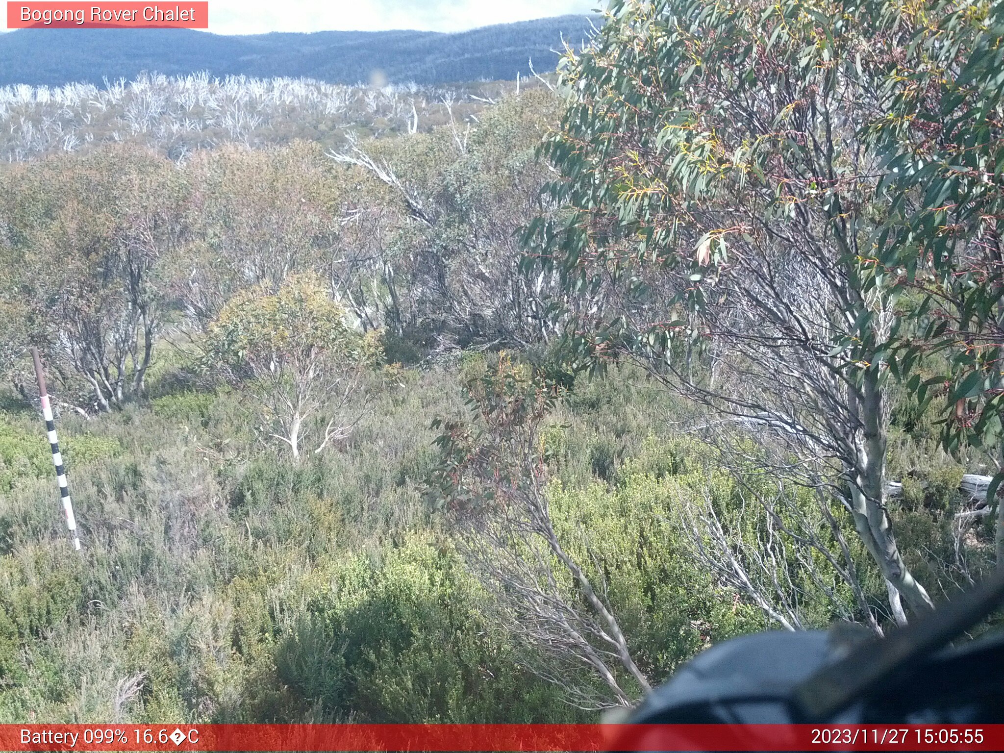 Bogong Web Cam 3:05pm Monday 27th of November 2023