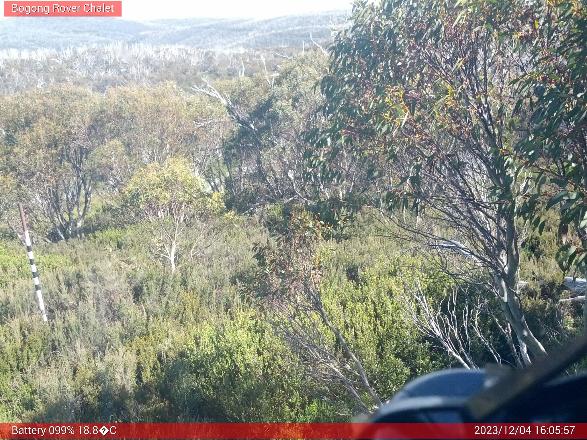 Bogong Web Cam 4:05pm Monday 4th of December 2023