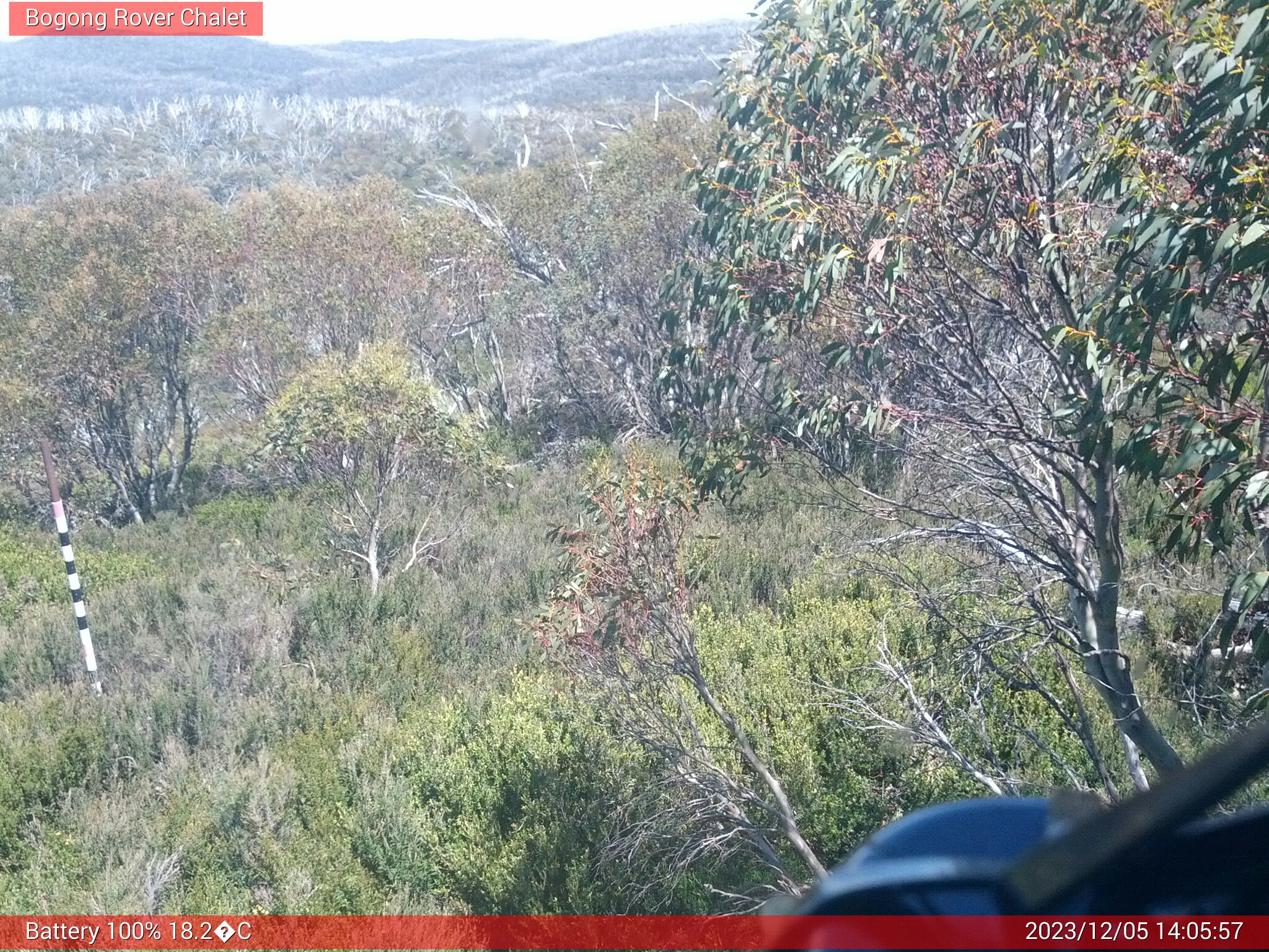 Bogong Web Cam 2:05pm Tuesday 5th of December 2023