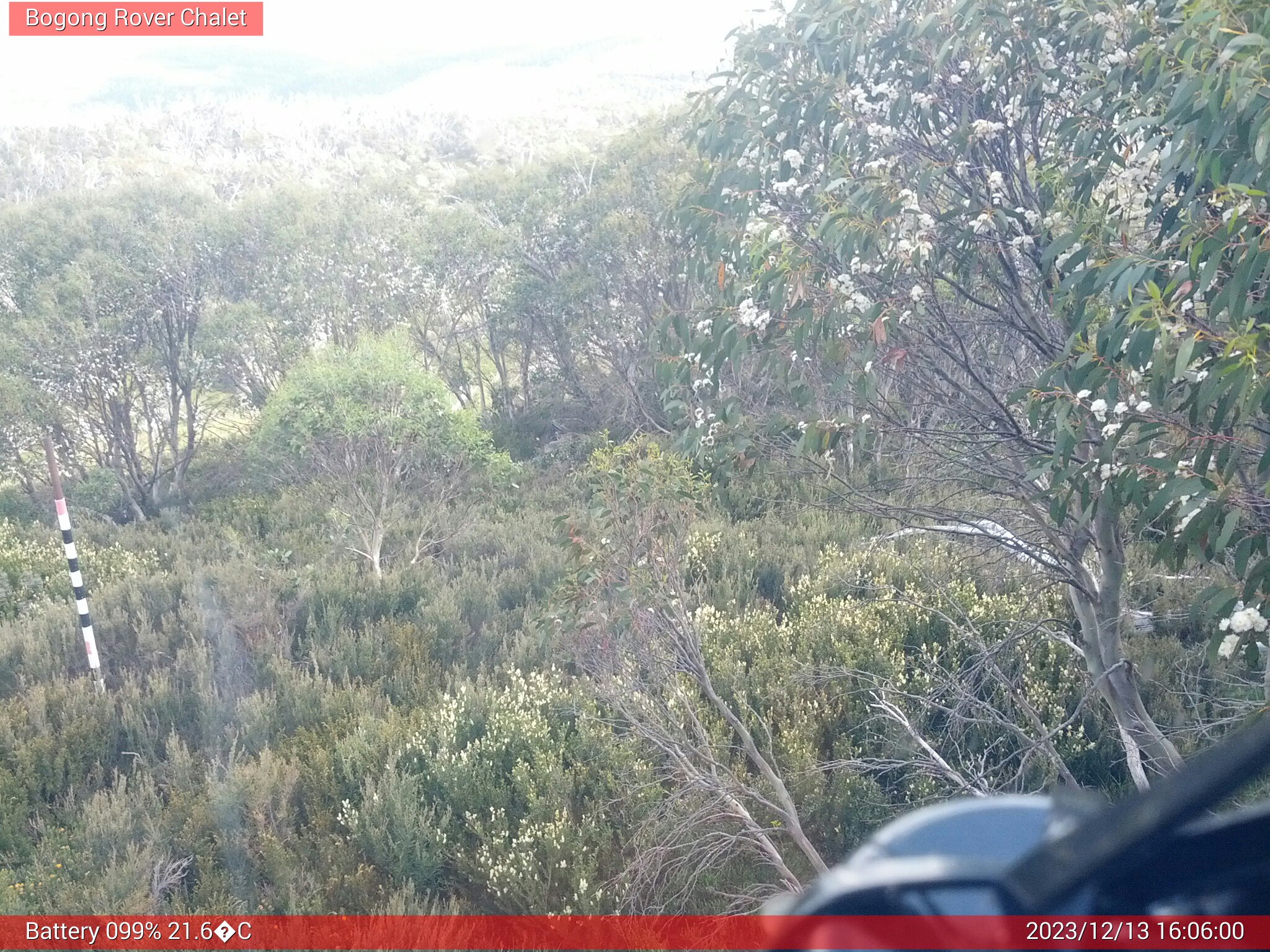 Bogong Web Cam 4:05pm Wednesday 13th of December 2023