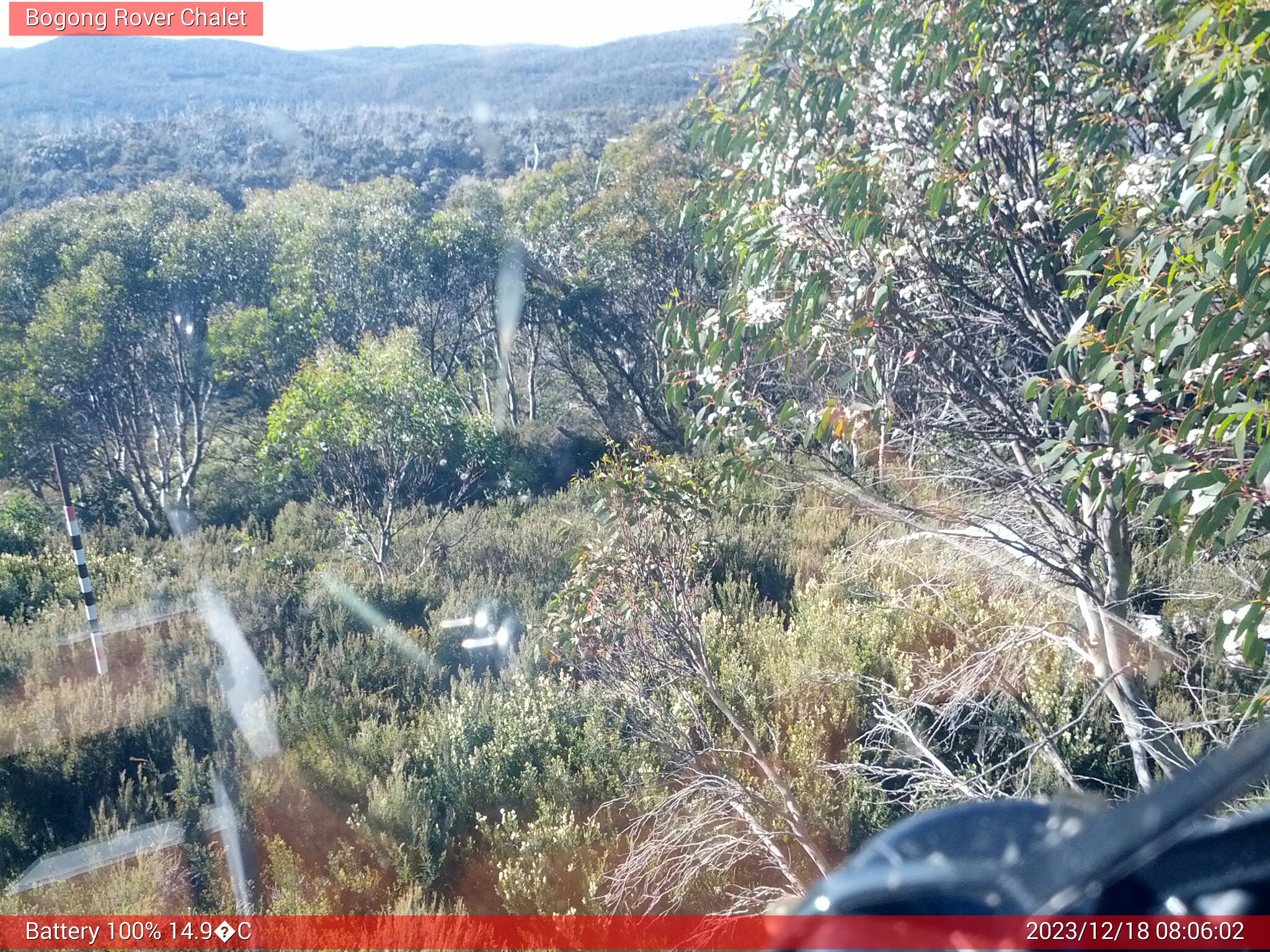 Bogong Web Cam 8:06am Monday 18th of December 2023