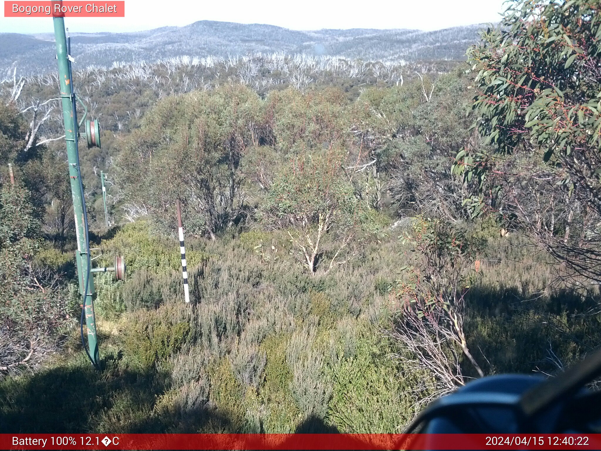 Bogong Web Cam 12:40pm Monday 15th of April 2024