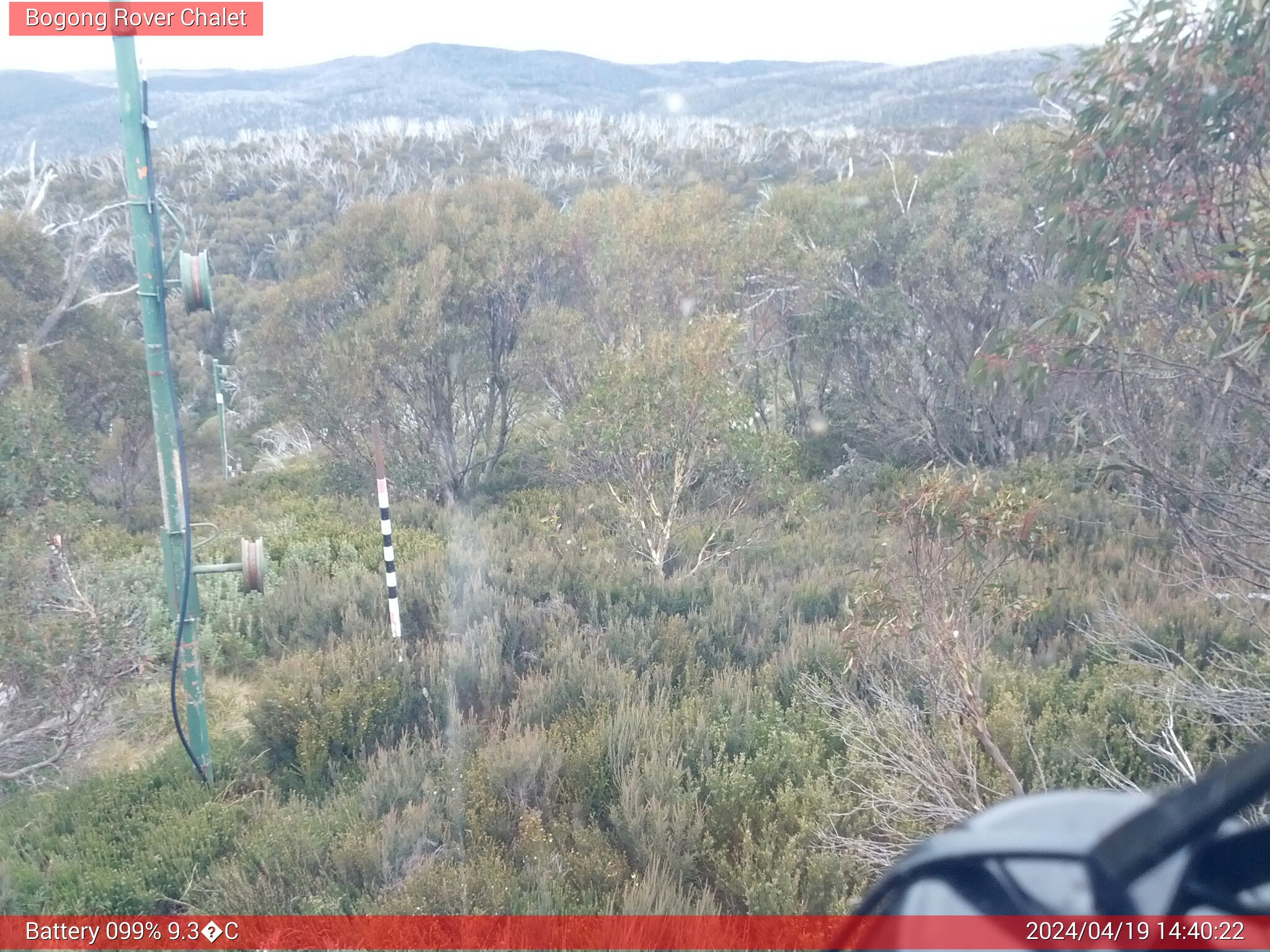 Bogong Web Cam 2:40pm Friday 19th of April 2024