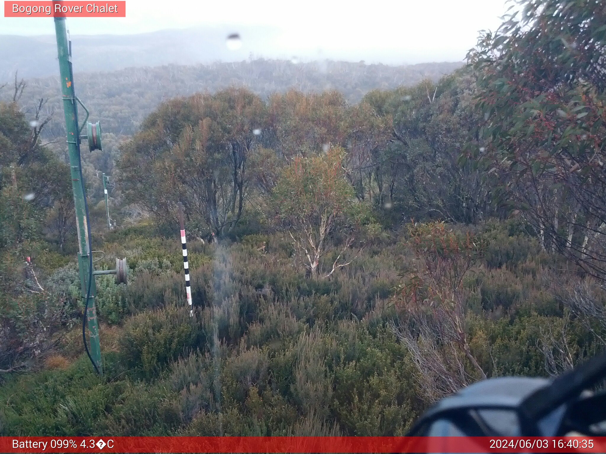 Bogong Web Cam 4:40pm Monday 3rd of June 2024