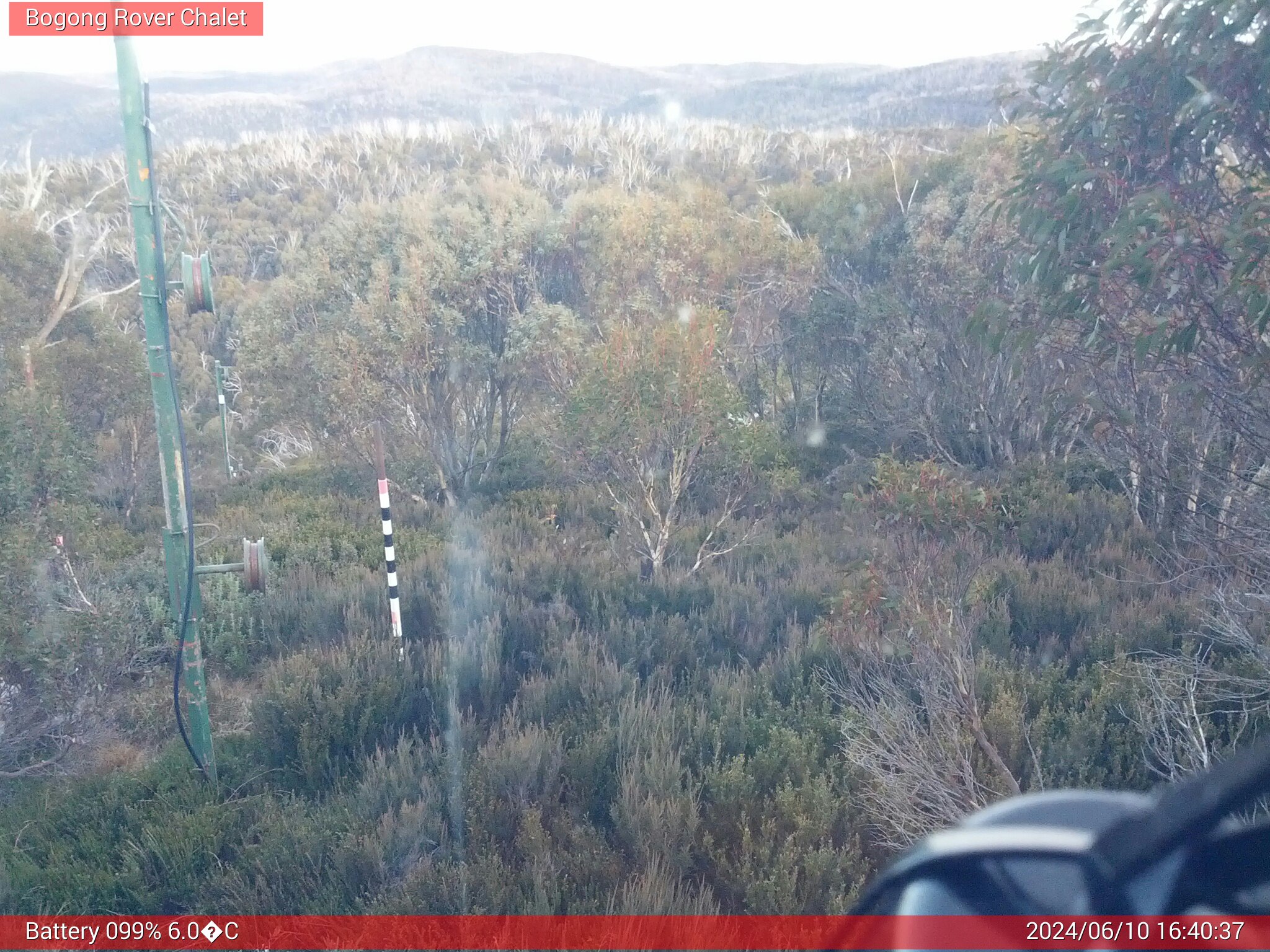 Bogong Web Cam 4:40pm Monday 10th of June 2024