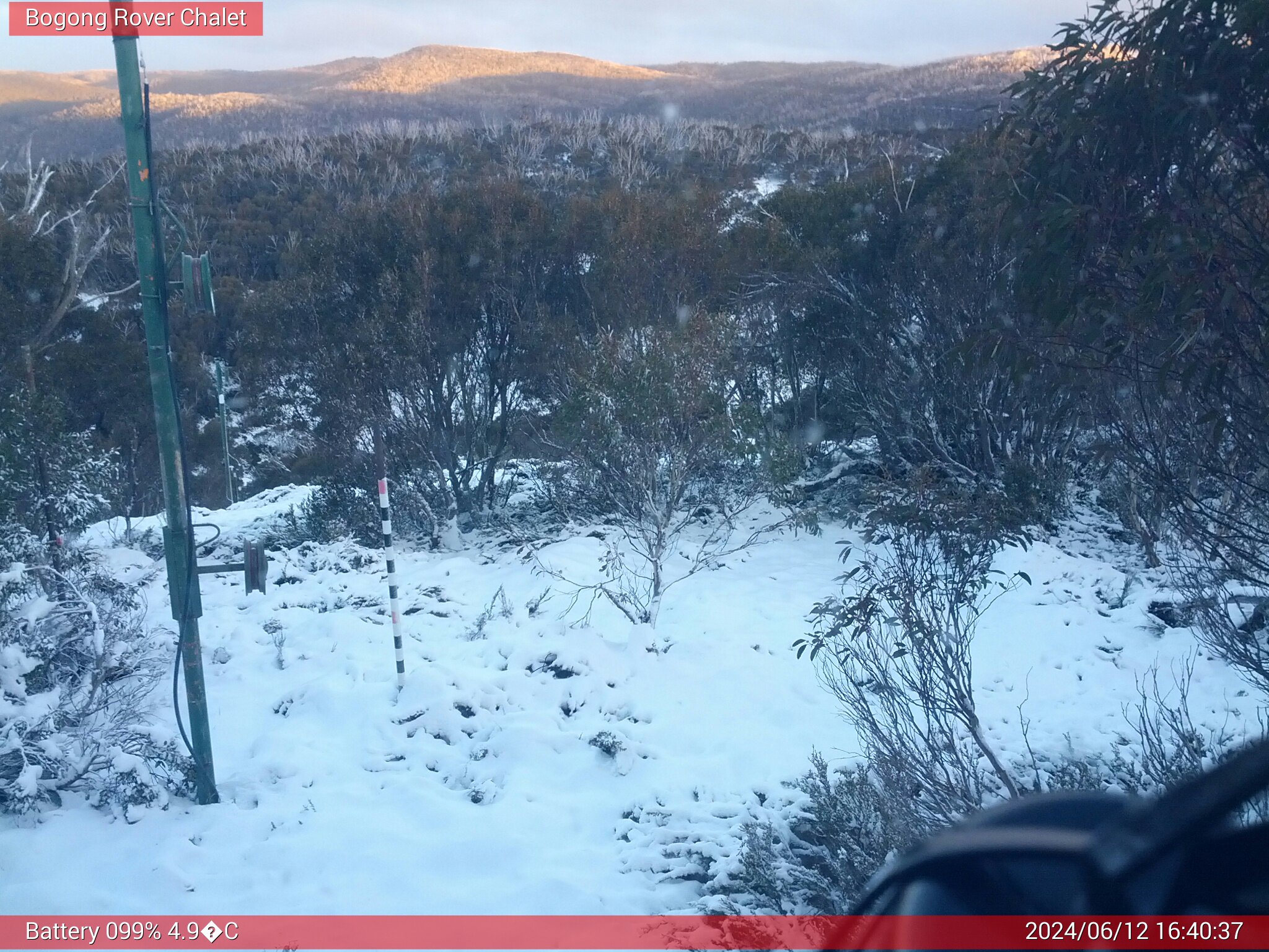 Bogong Web Cam 4:40pm Wednesday 12th of June 2024